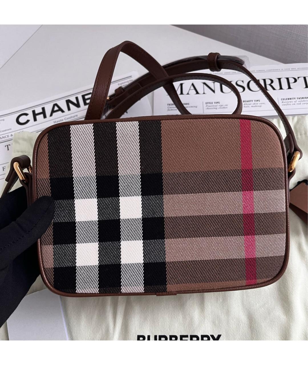 BURBERRY Коричневая кожаная сумка через плечо, фото 8
