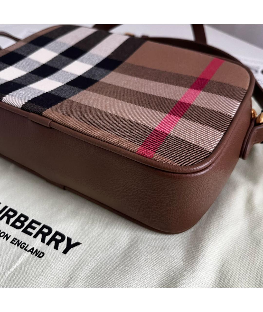 BURBERRY Коричневая кожаная сумка через плечо, фото 7