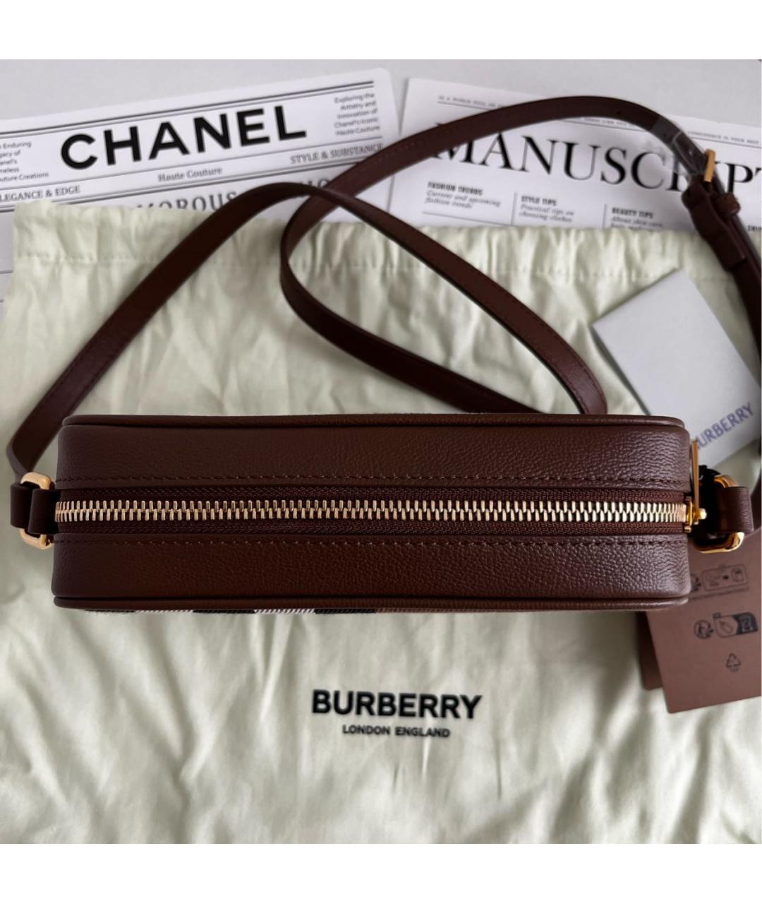 BURBERRY Коричневая кожаная сумка через плечо, фото 4