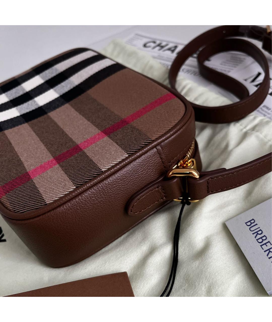 BURBERRY Коричневая кожаная сумка через плечо, фото 2