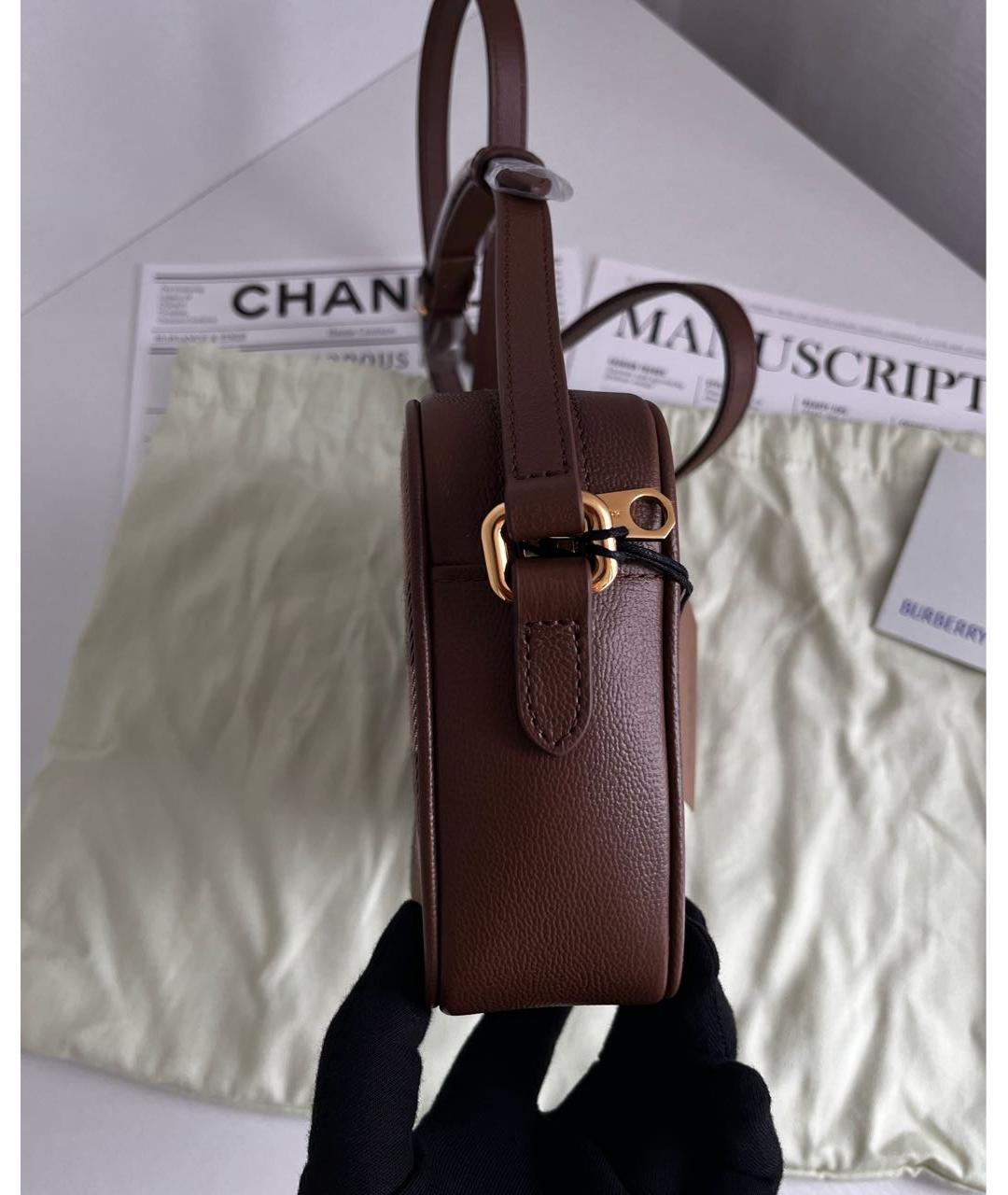 BURBERRY Коричневая кожаная сумка через плечо, фото 3