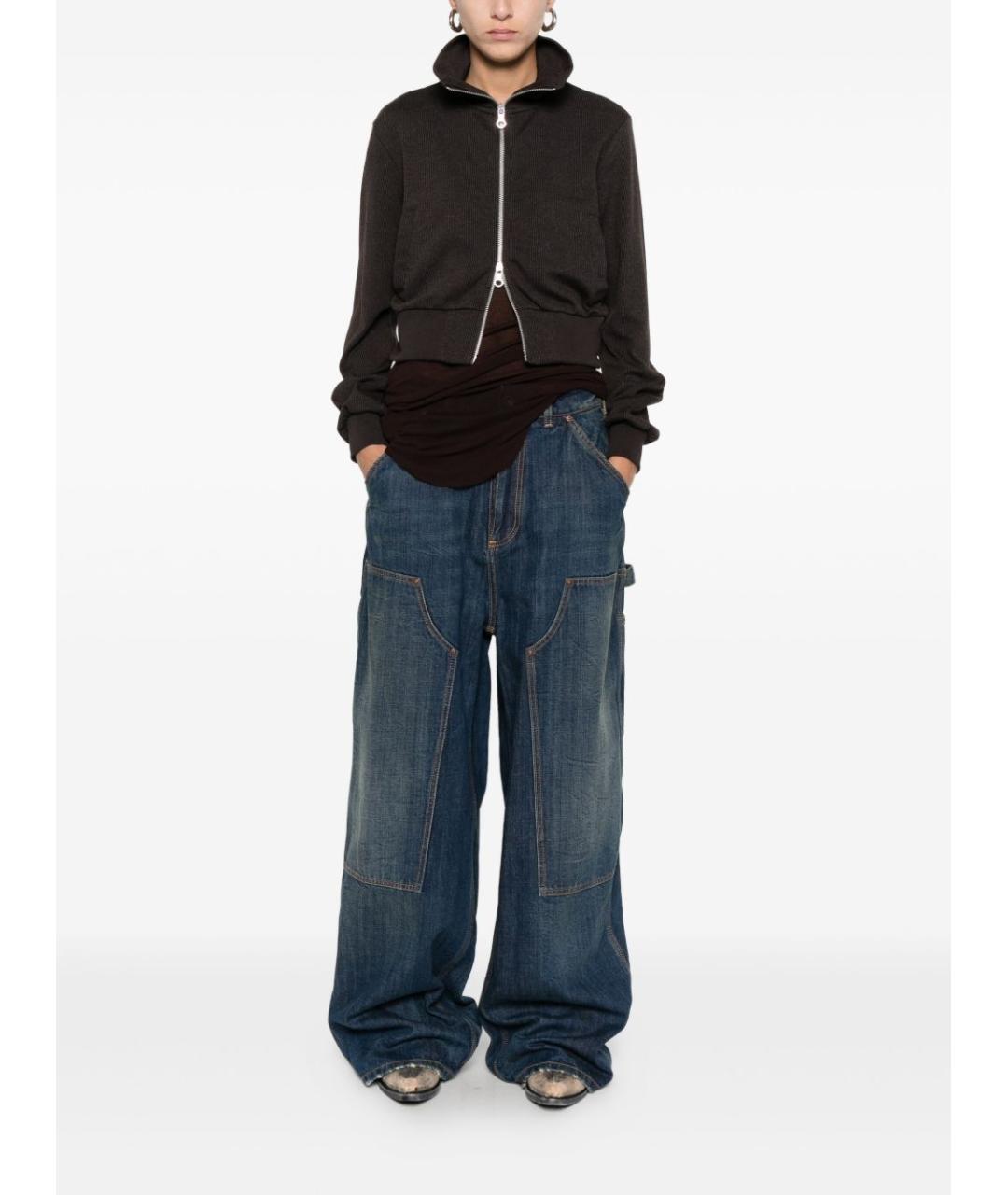 MAISON MARGIELA Синие хлопковые прямые джинсы, фото 4