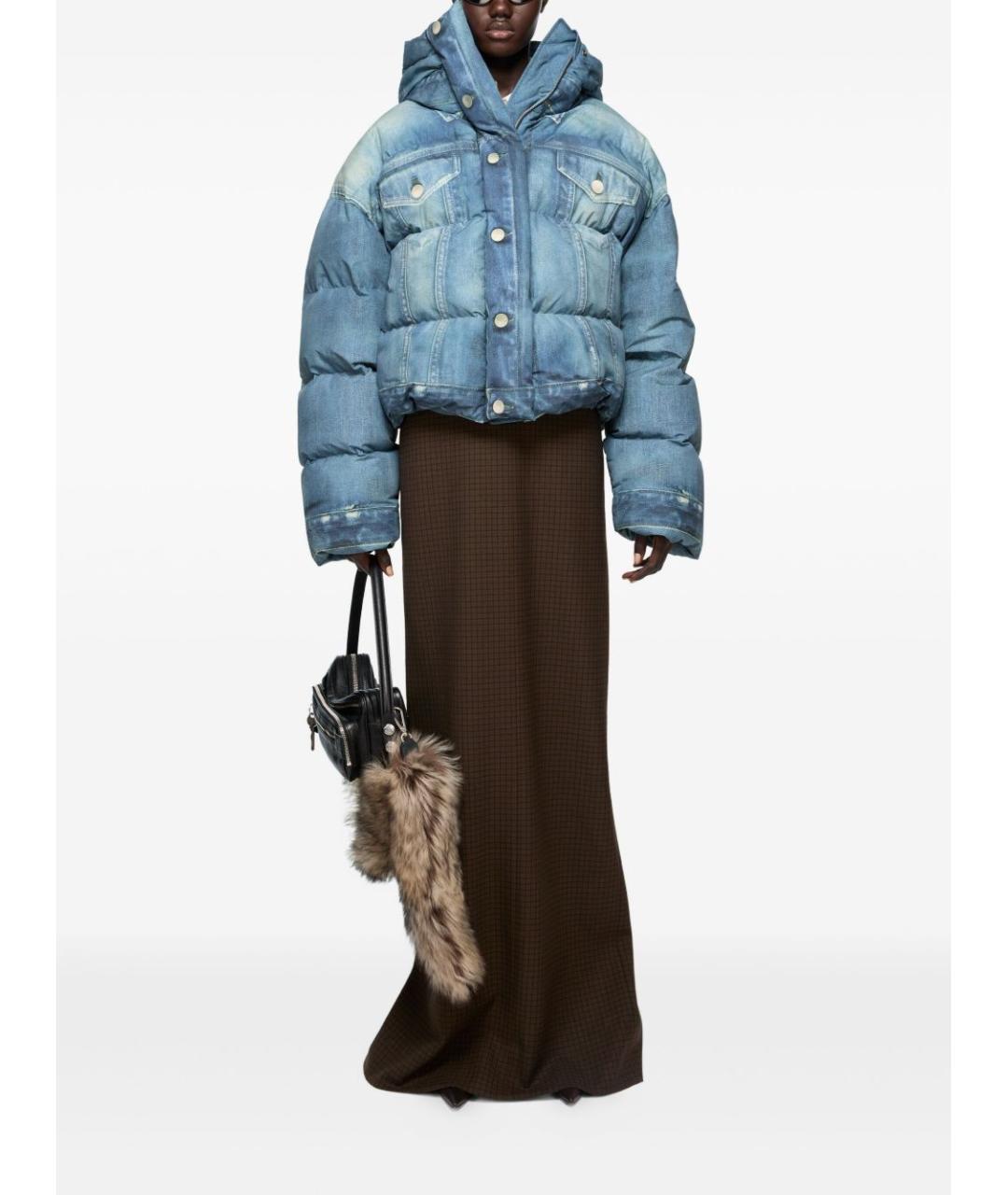 ACNE STUDIOS Голубой деним пуховик, фото 2