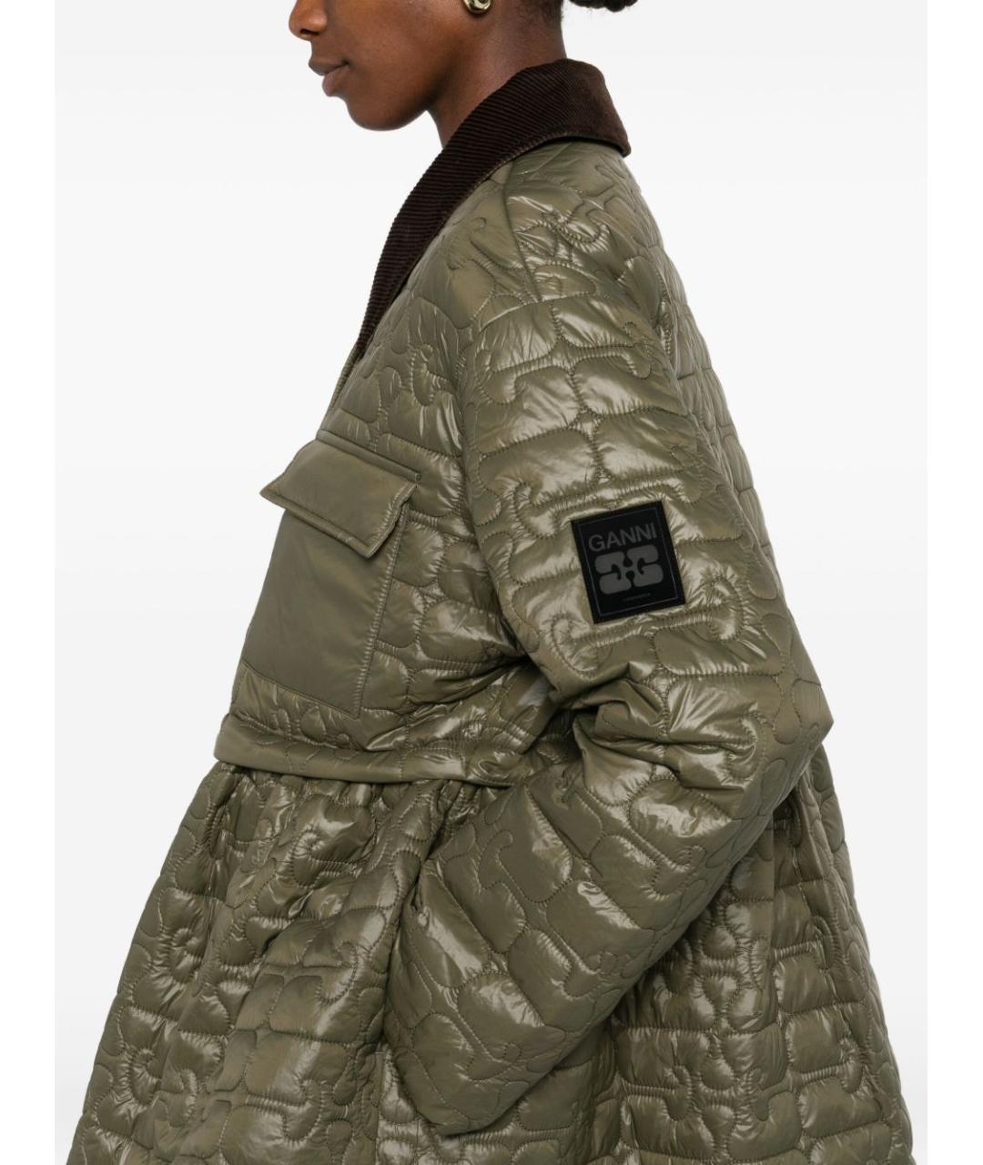 GANNI Зеленая полиамидовая куртка, фото 5