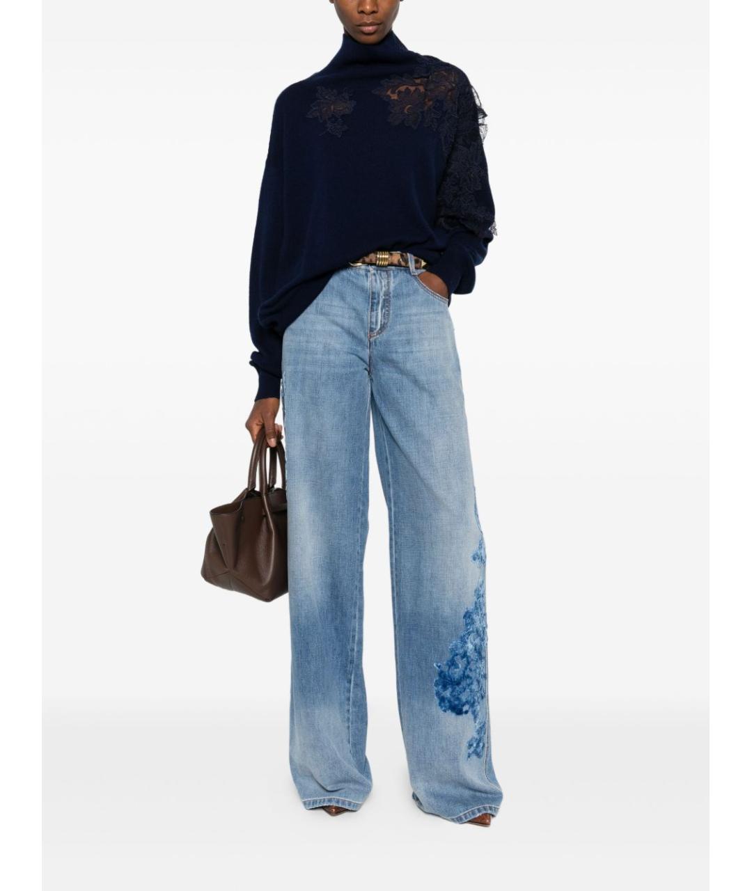 ERMANNO SCERVINO Синий кашемировый джемпер / свитер, фото 5