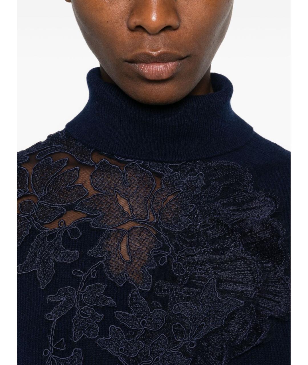 ERMANNO SCERVINO Синий кашемировый джемпер / свитер, фото 3