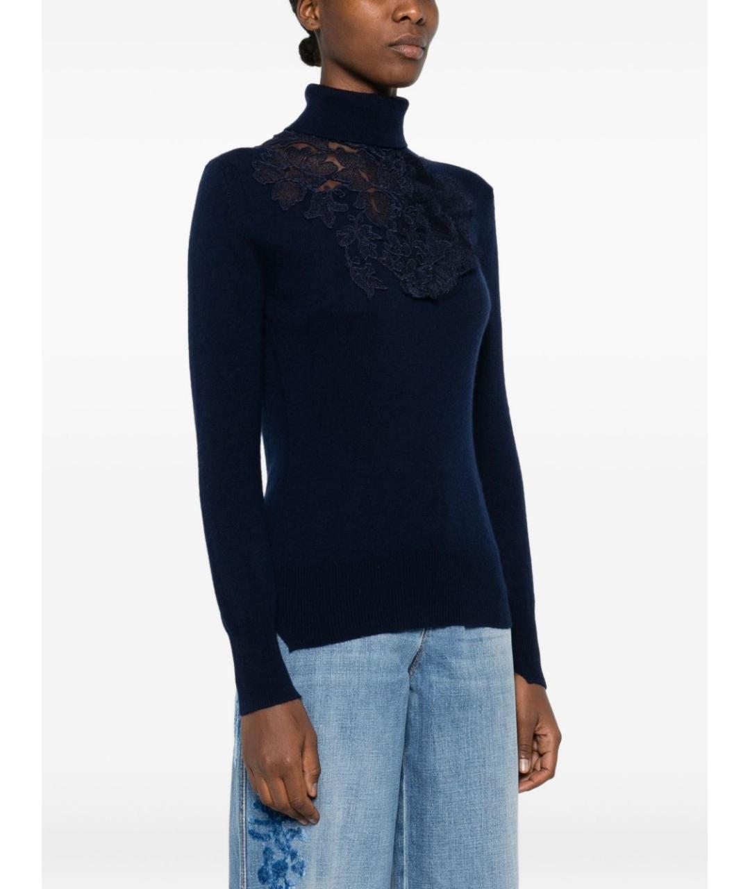 ERMANNO SCERVINO Синий кашемировый джемпер / свитер, фото 2