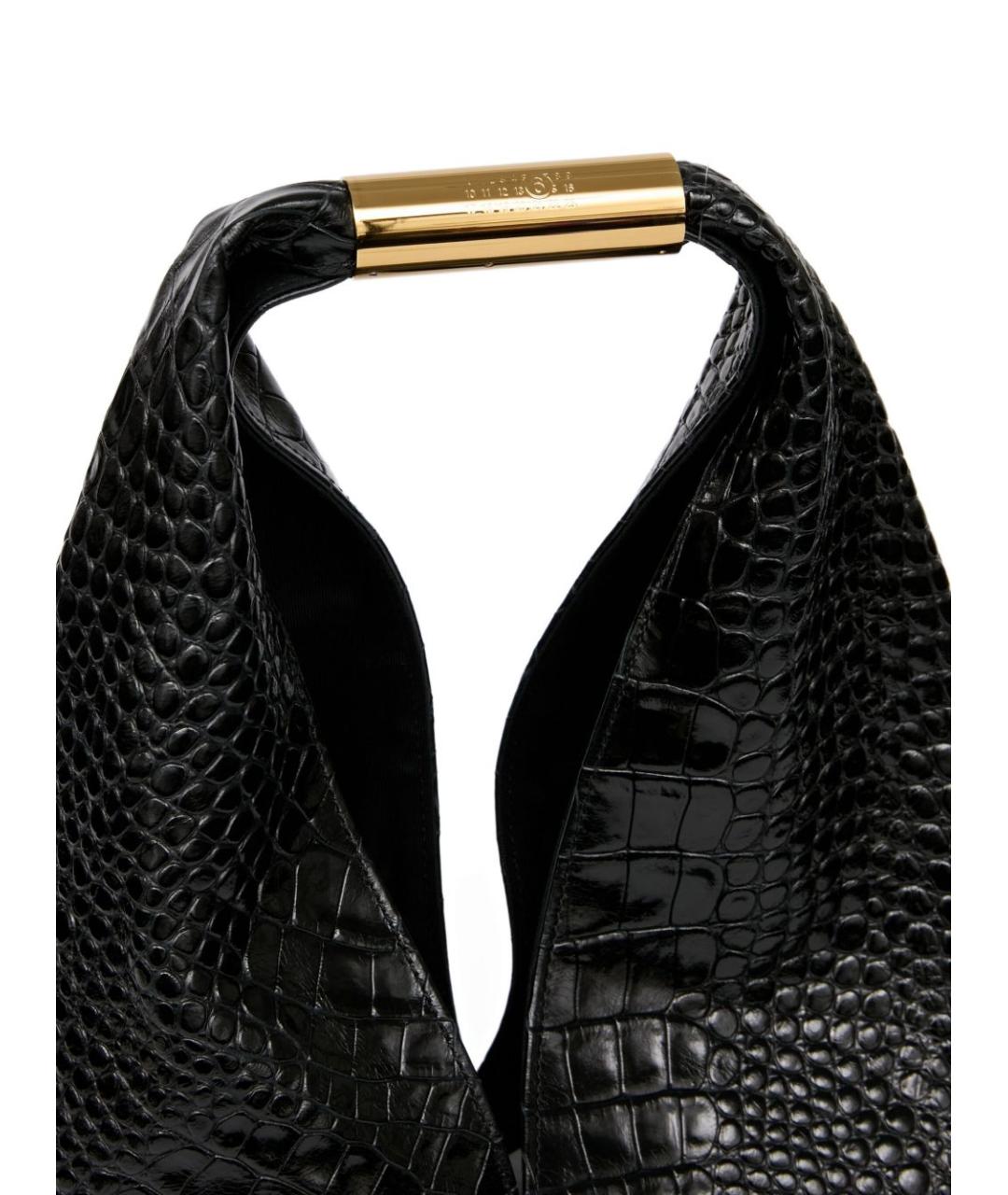 MM6 MAISON MARGIELA Черная кожаная сумка тоут, фото 3
