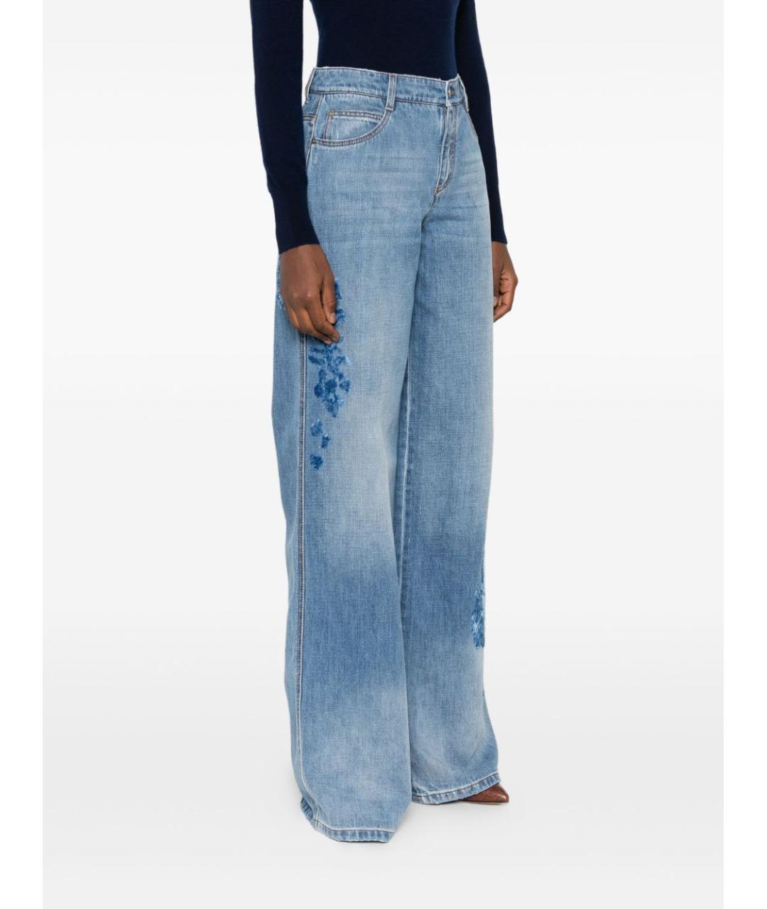 ERMANNO SCERVINO Голубые хлопковые прямые джинсы, фото 5