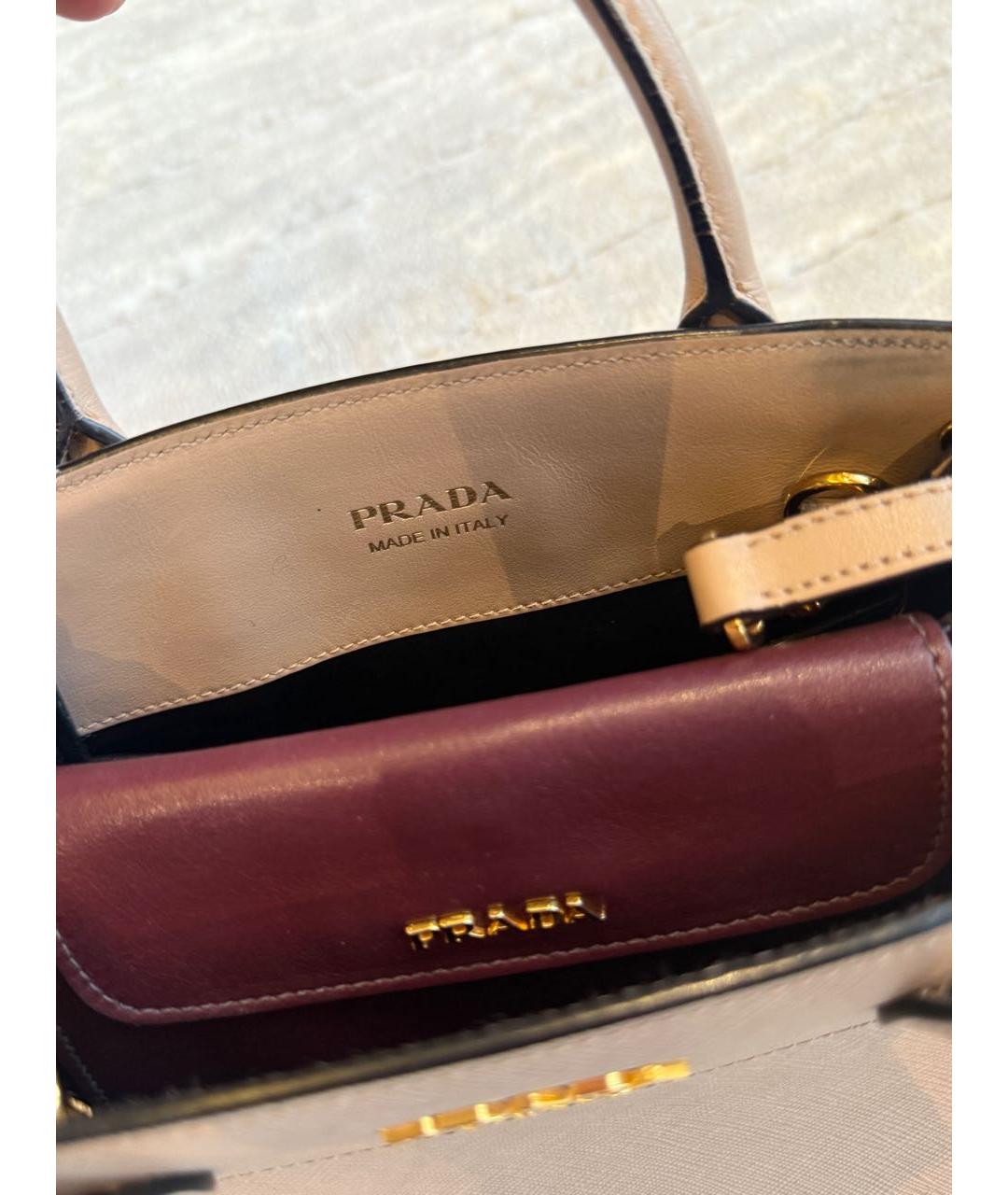 PRADA Бежевая кожаная сумка через плечо, фото 5