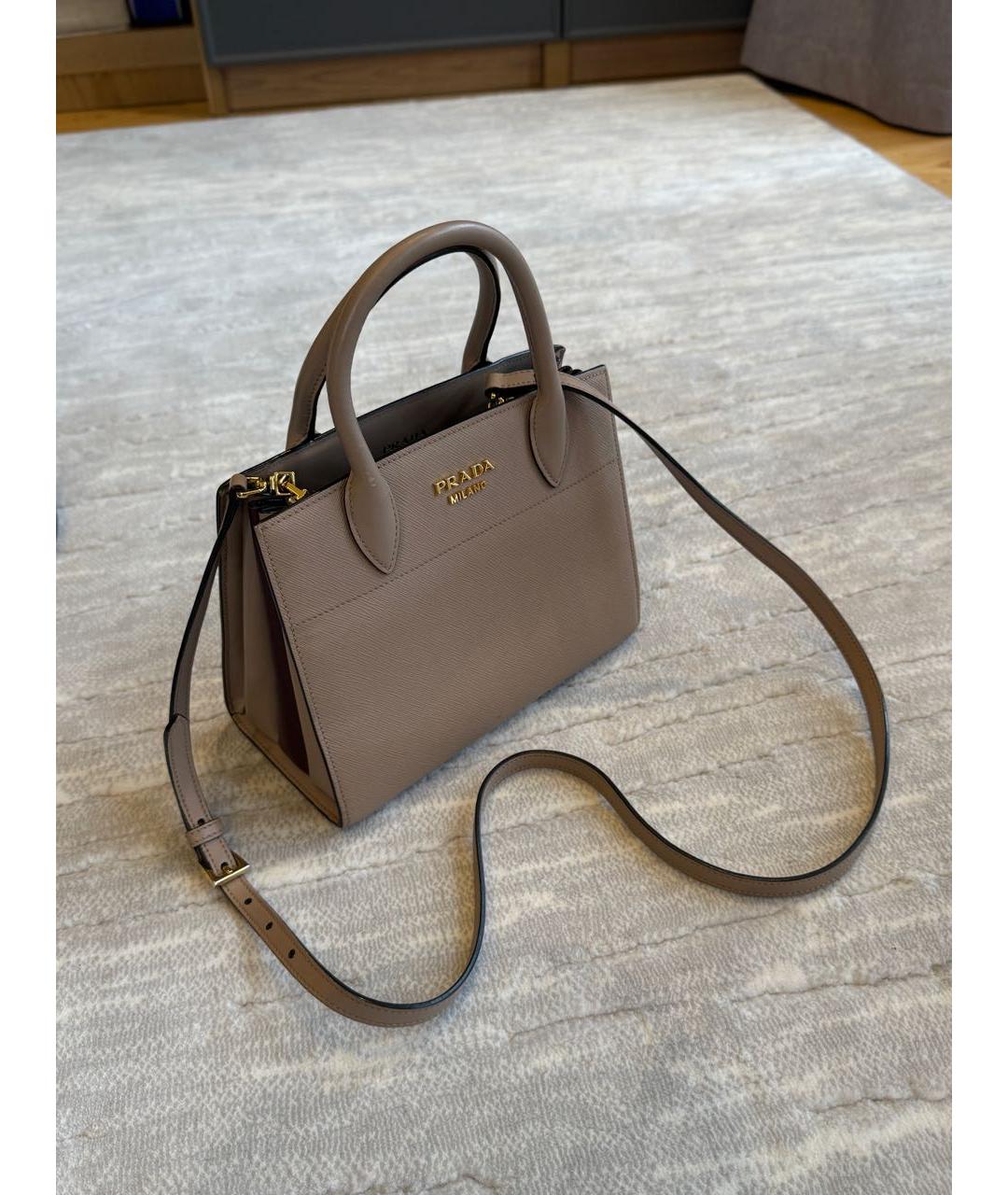 PRADA Бежевая кожаная сумка через плечо, фото 2