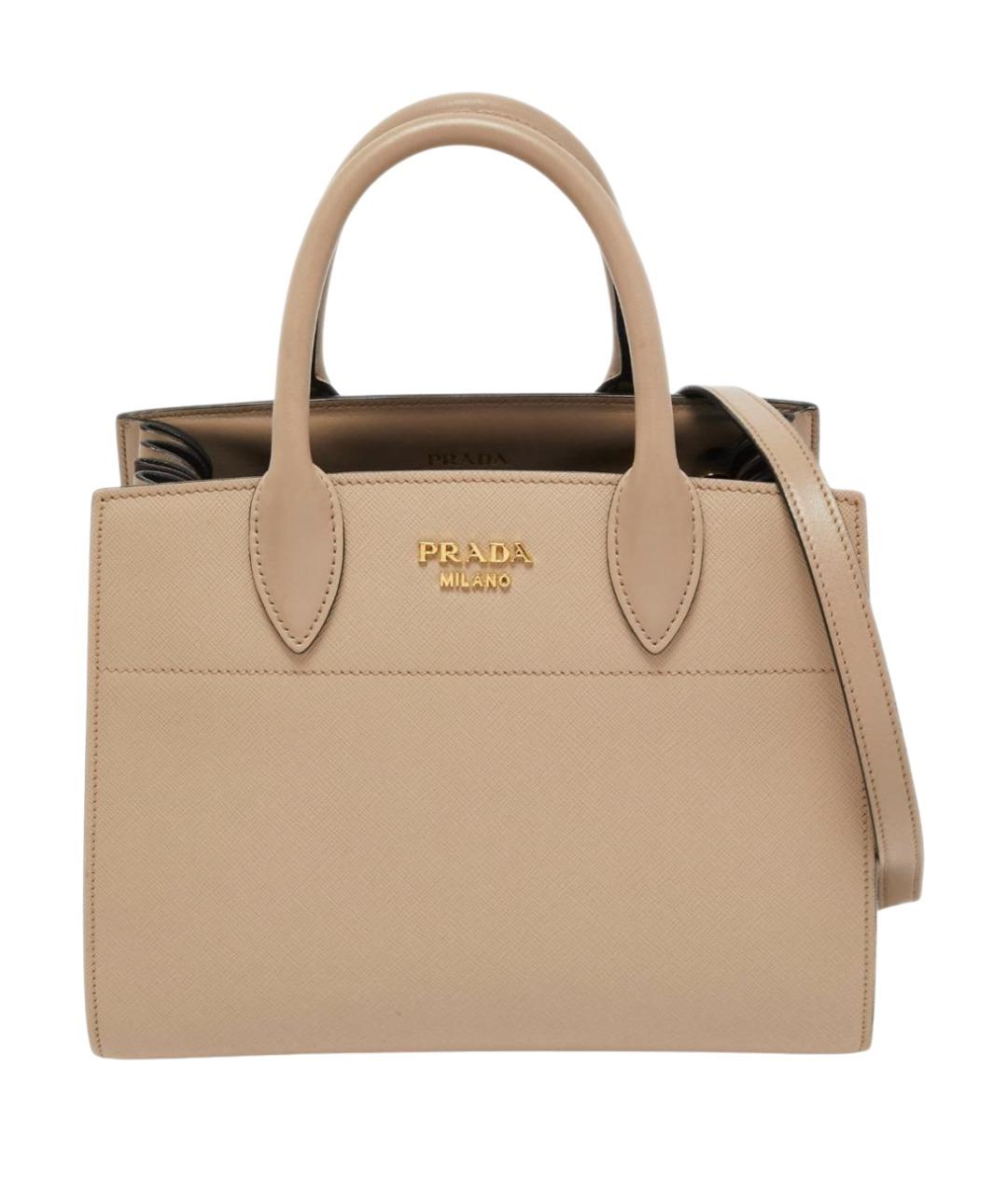 PRADA Бежевая кожаная сумка через плечо, фото 1