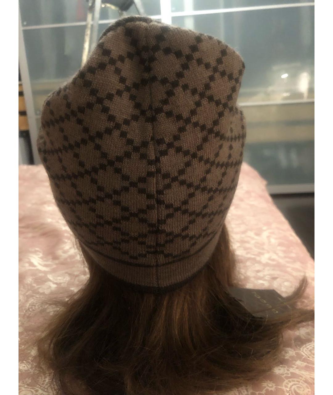 GUCCI Бежевая шерстяная шапка, фото 8