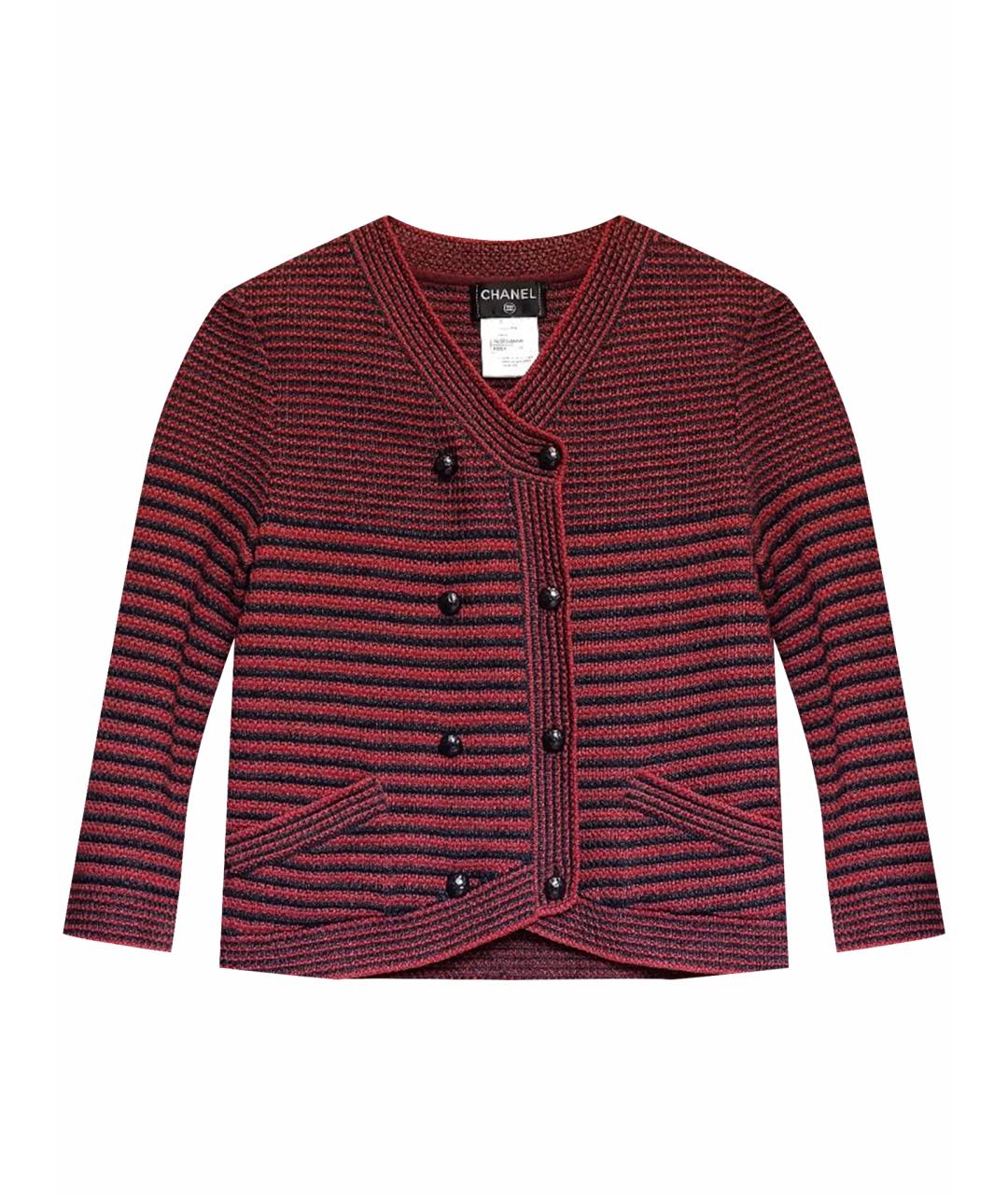 CHANEL Бордовый шелковый жакет/пиджак, фото 1