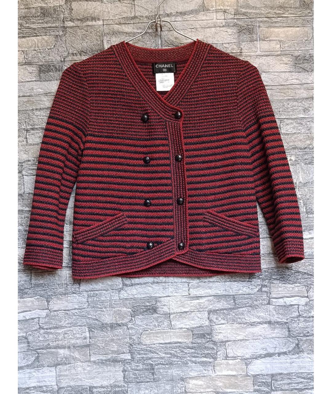 CHANEL Бордовый шелковый жакет/пиджак, фото 8