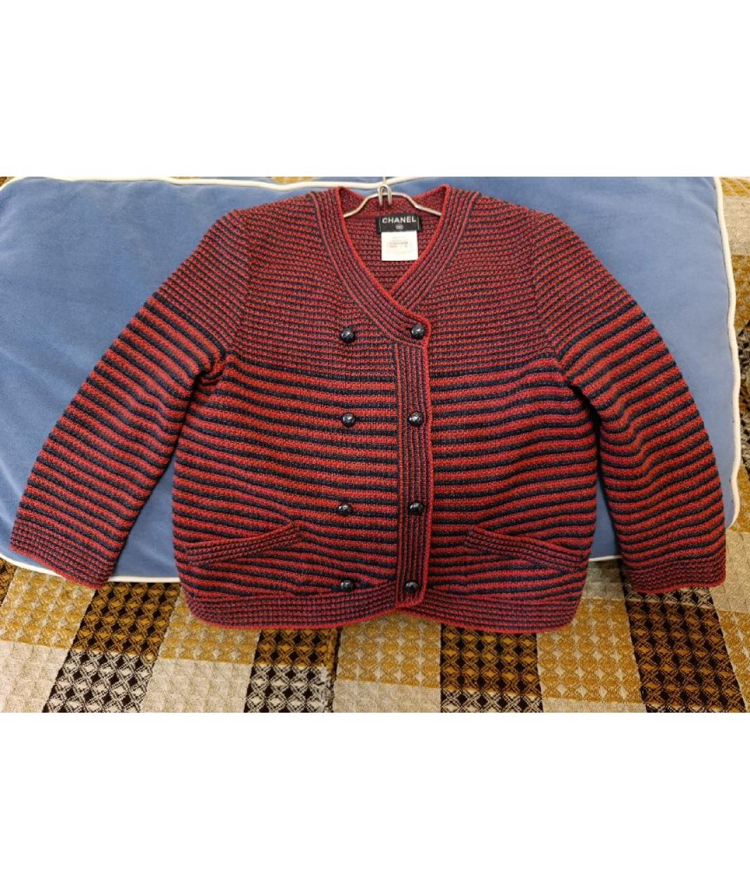 CHANEL Бордовый шелковый жакет/пиджак, фото 2