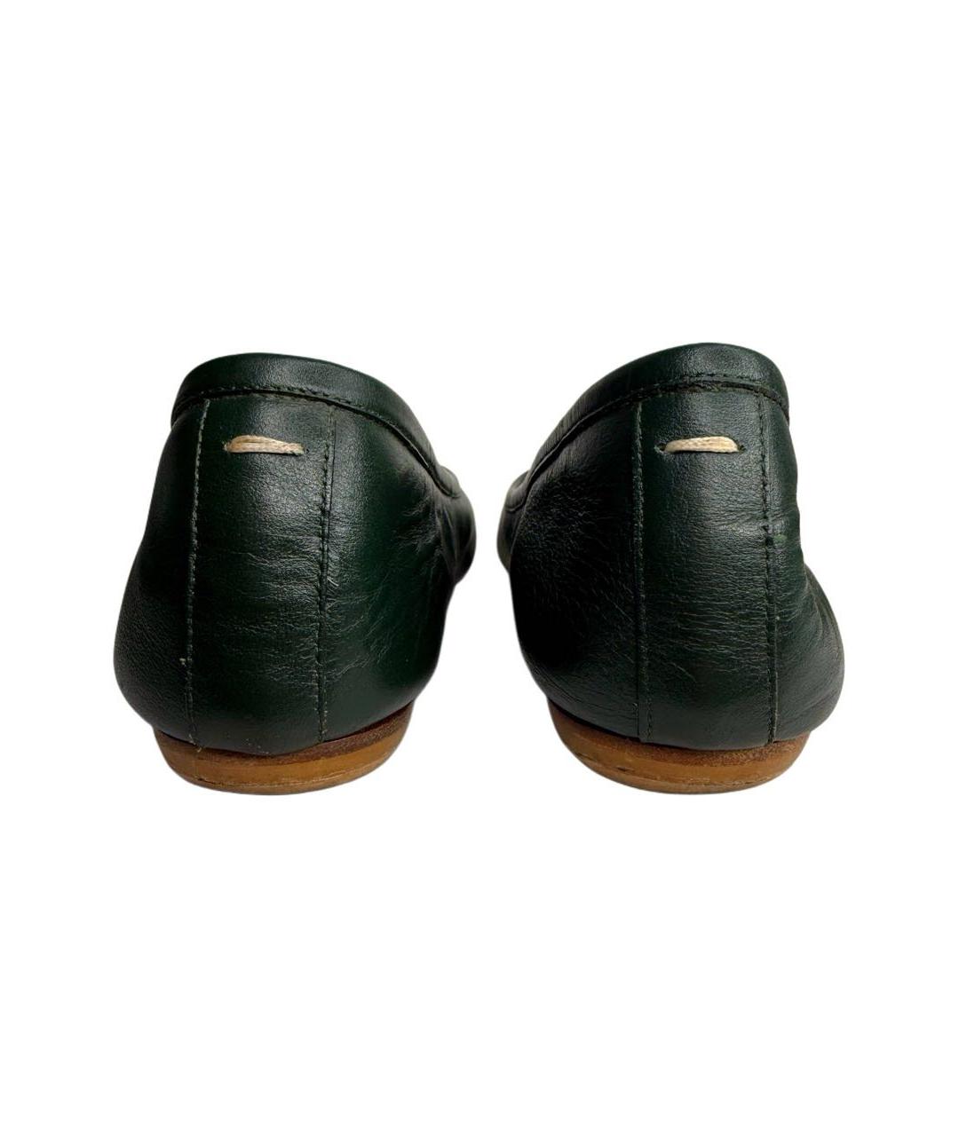 MAISON MARGIELA Зеленые кожаные балетки, фото 8