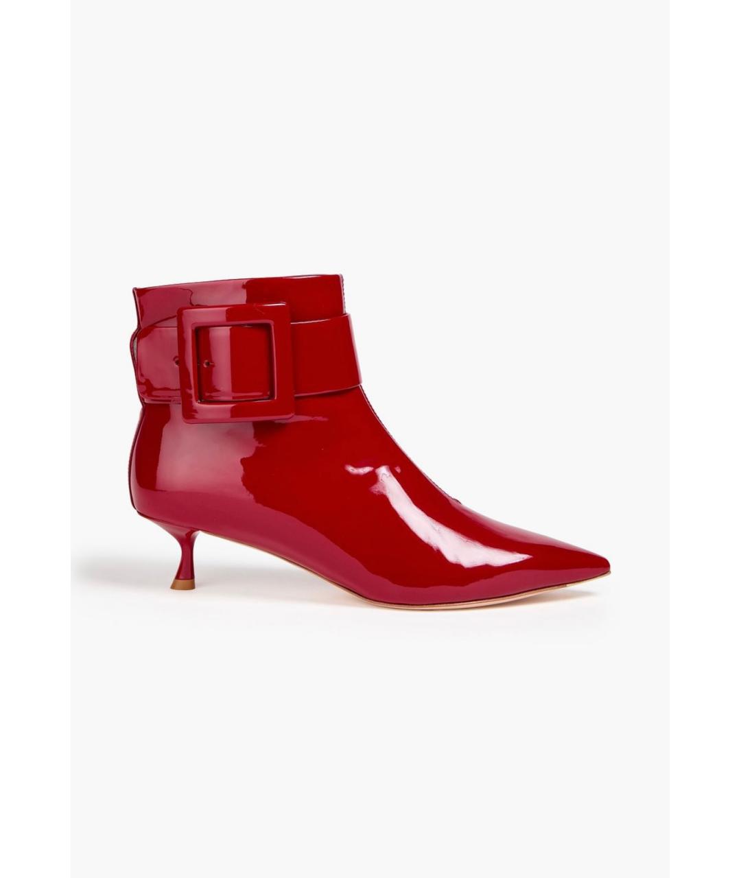 ROGER VIVIER Красные ботильоны из лакированной кожи, фото 4