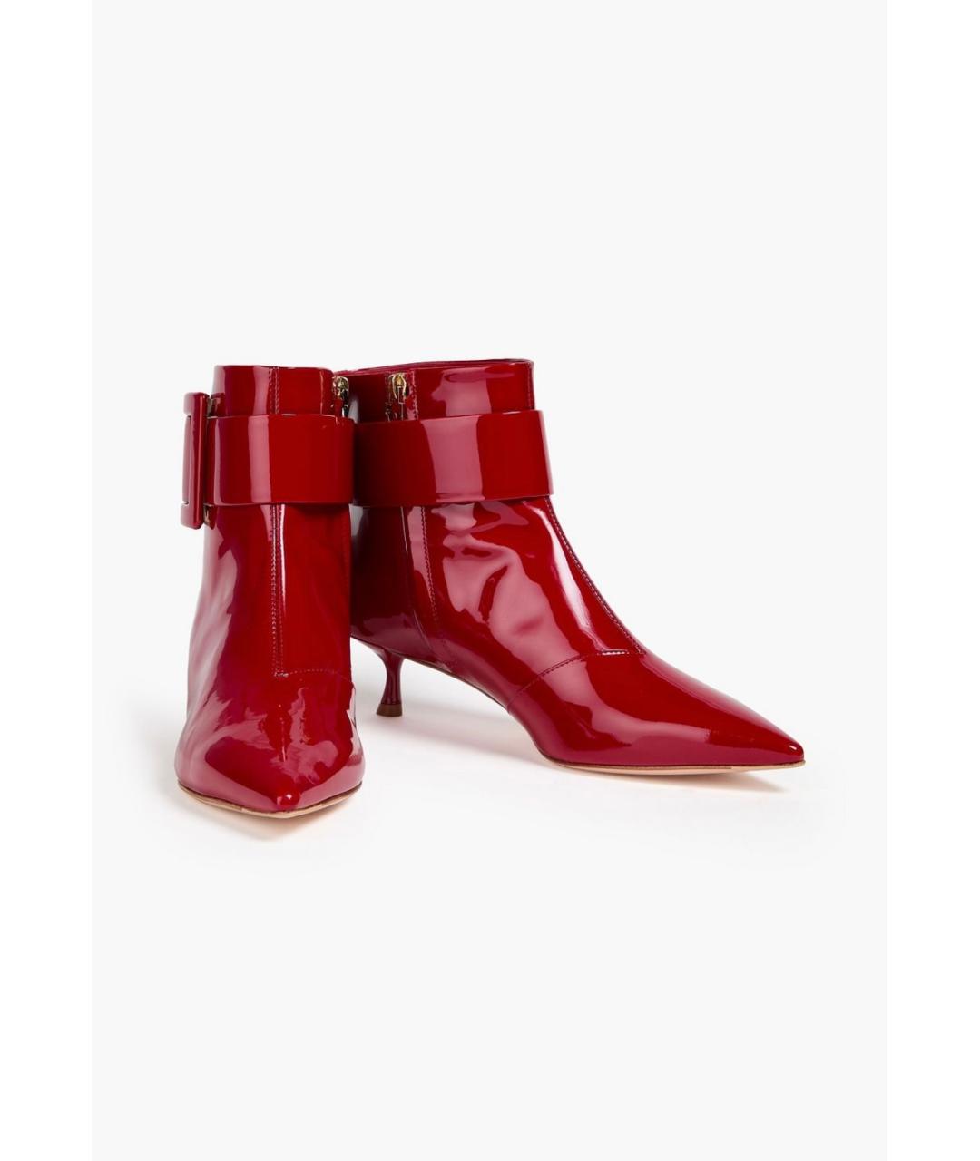 ROGER VIVIER Красные ботильоны из лакированной кожи, фото 2