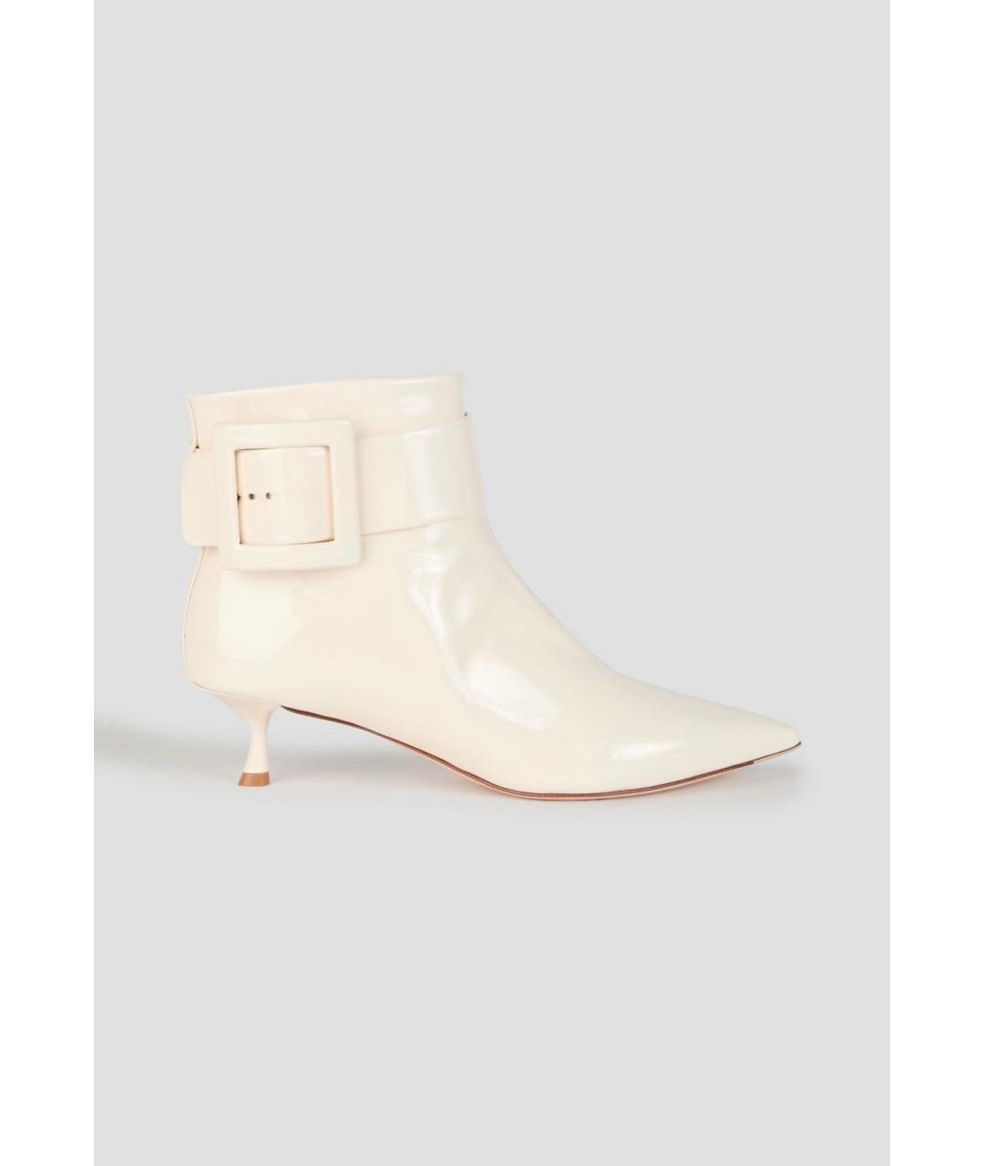 ROGER VIVIER Бежевые ботильоны из лакированной кожи, фото 4