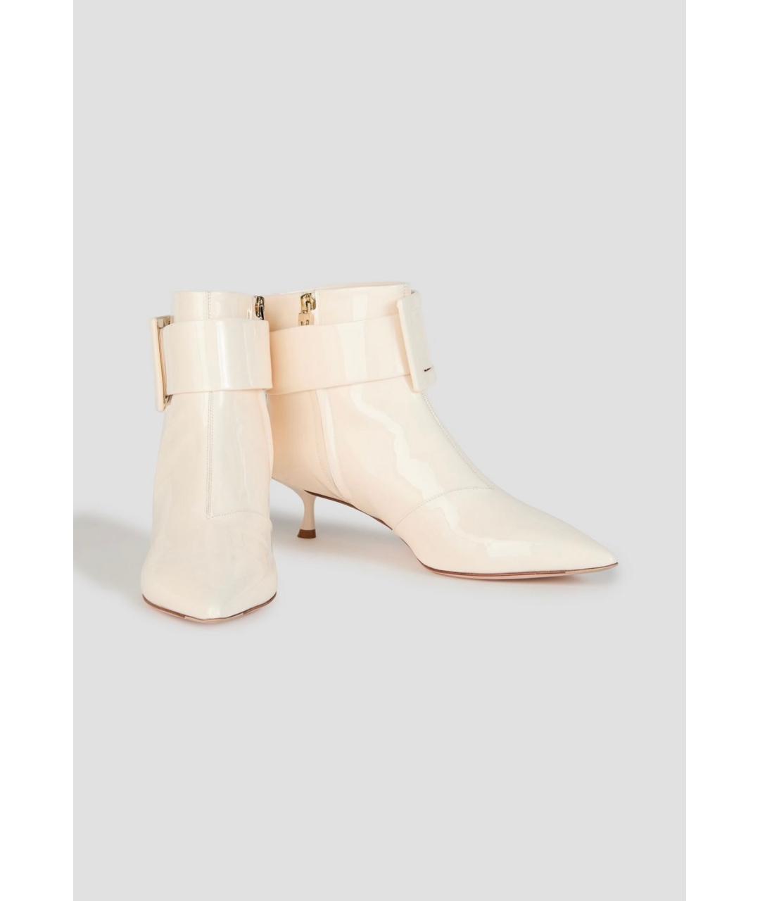 ROGER VIVIER Бежевые ботильоны из лакированной кожи, фото 2