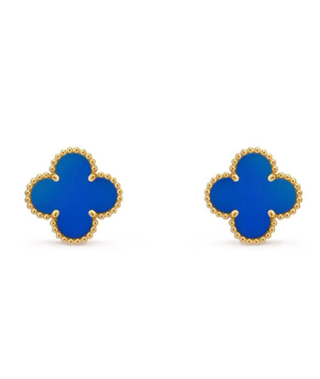 VAN CLEEF & ARPELS Синие серьги из желтого золота, фото 1