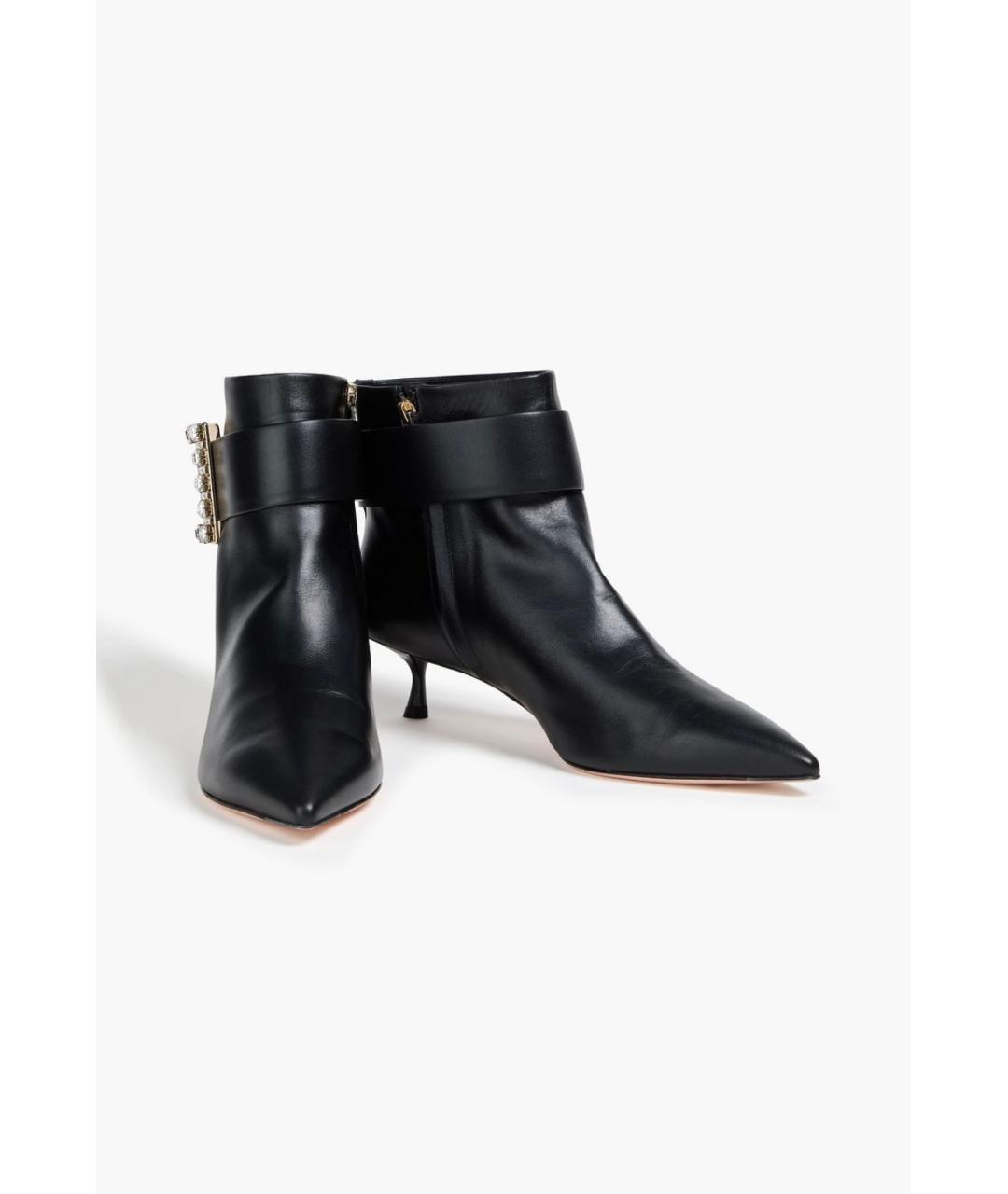 ROGER VIVIER Черные кожаные ботильоны, фото 2