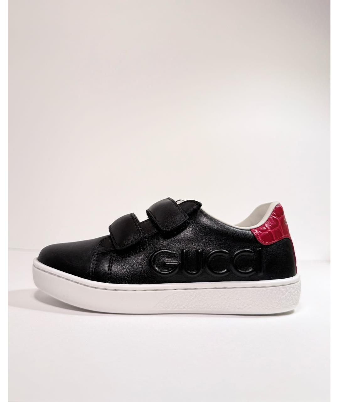 GUCCI KIDS Черные кожаные кеды, фото 7