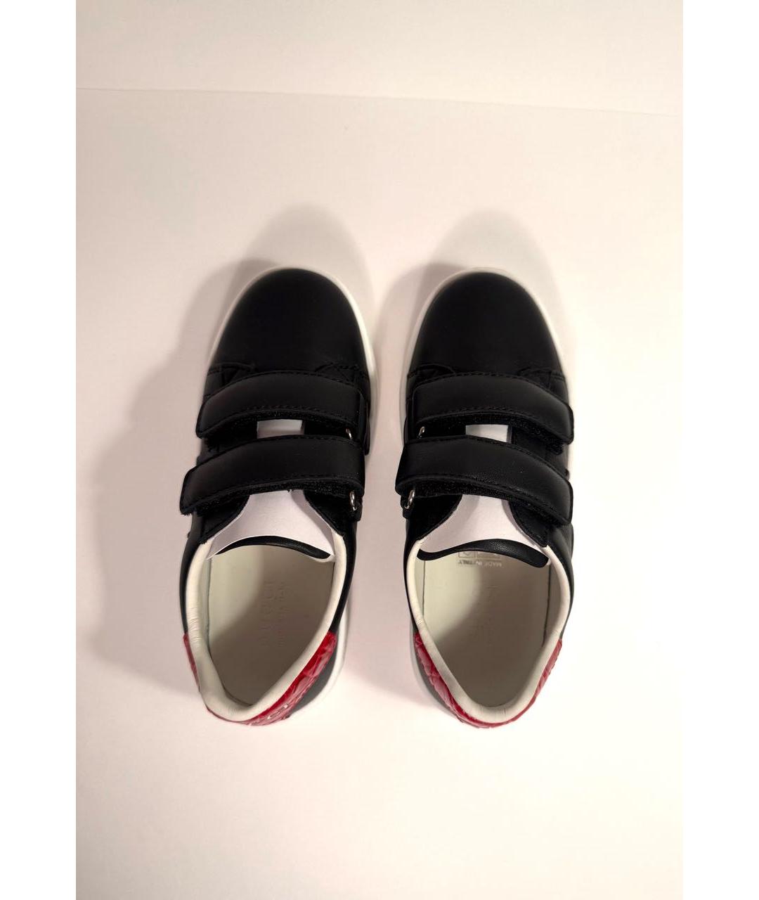 GUCCI KIDS Черные кожаные кеды, фото 3
