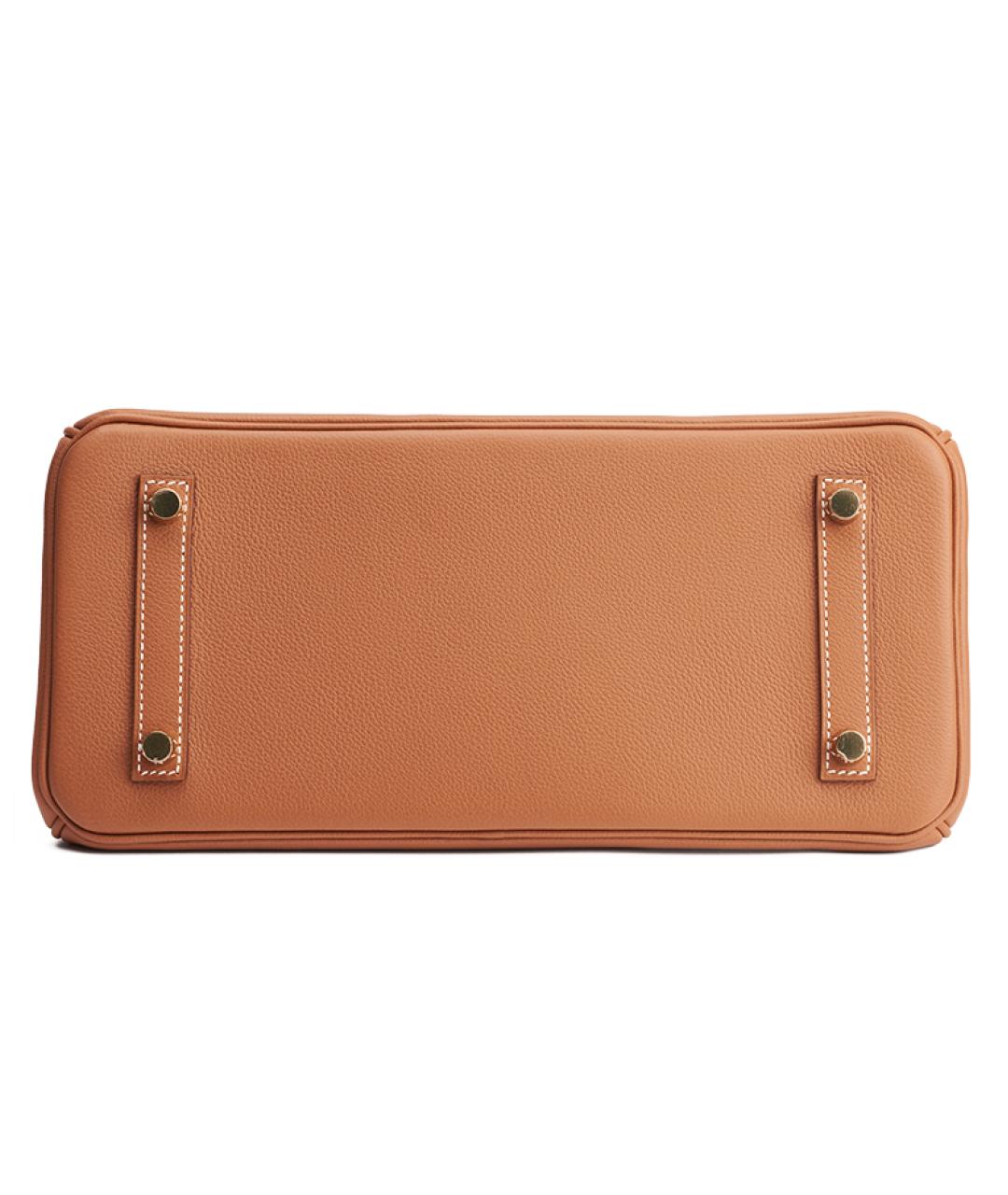 HERMES Коричневая кожаная сумка с короткими ручками, фото 4