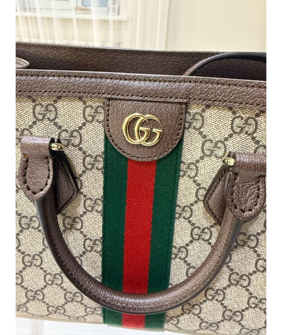 GUCCI Бежевая кожаная дорожная/спортивная сумка, фото 5