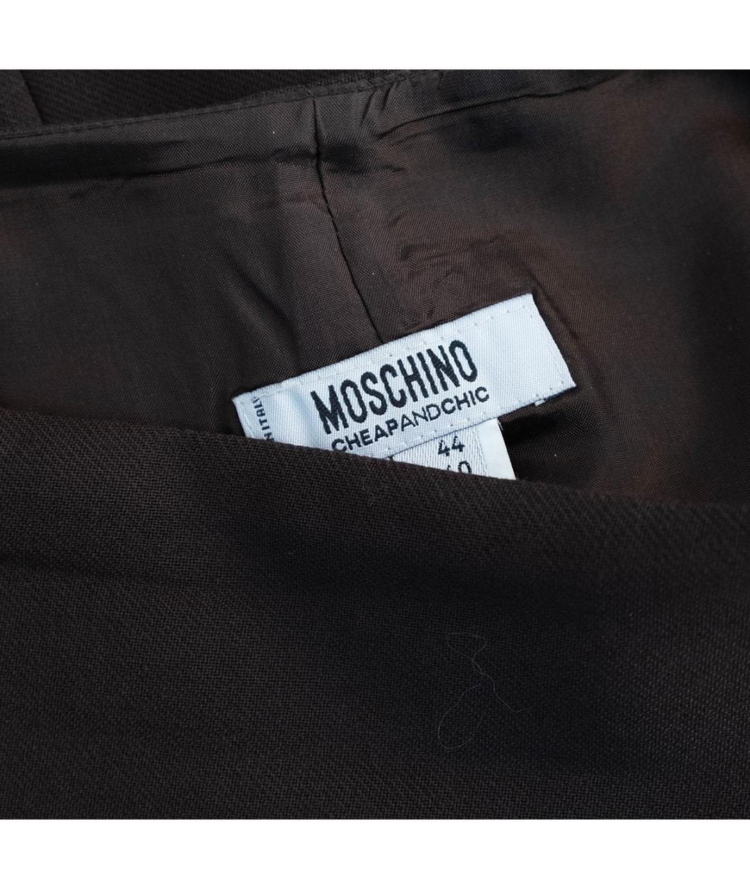MOSCHINO Коричневый шерстяной костюм с юбками, фото 9