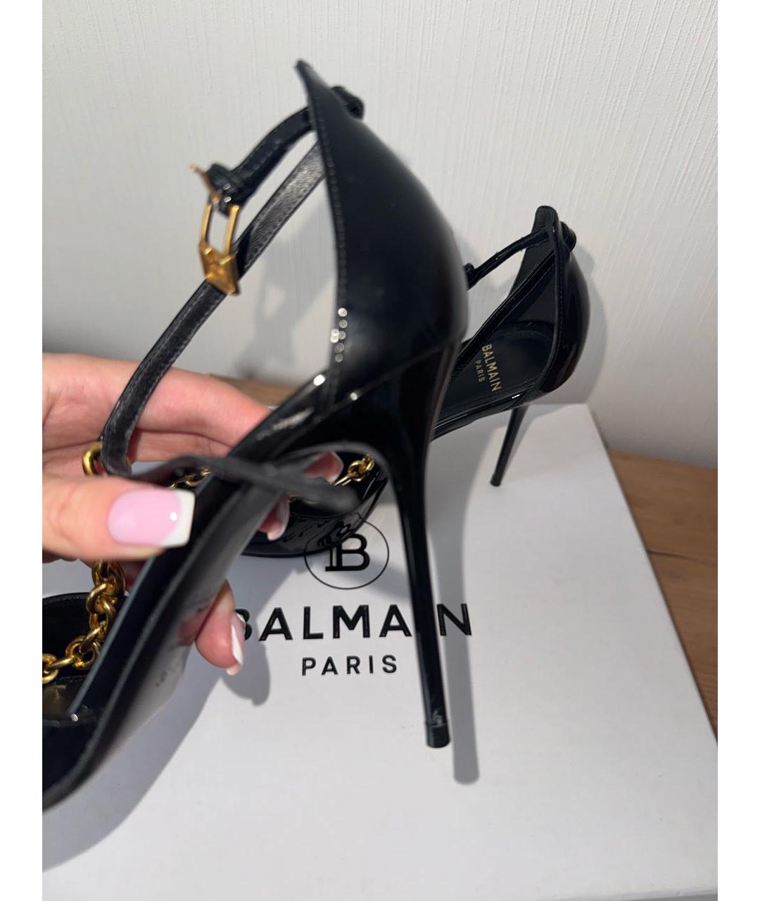 BALMAIN Черные кожаные туфли, фото 7
