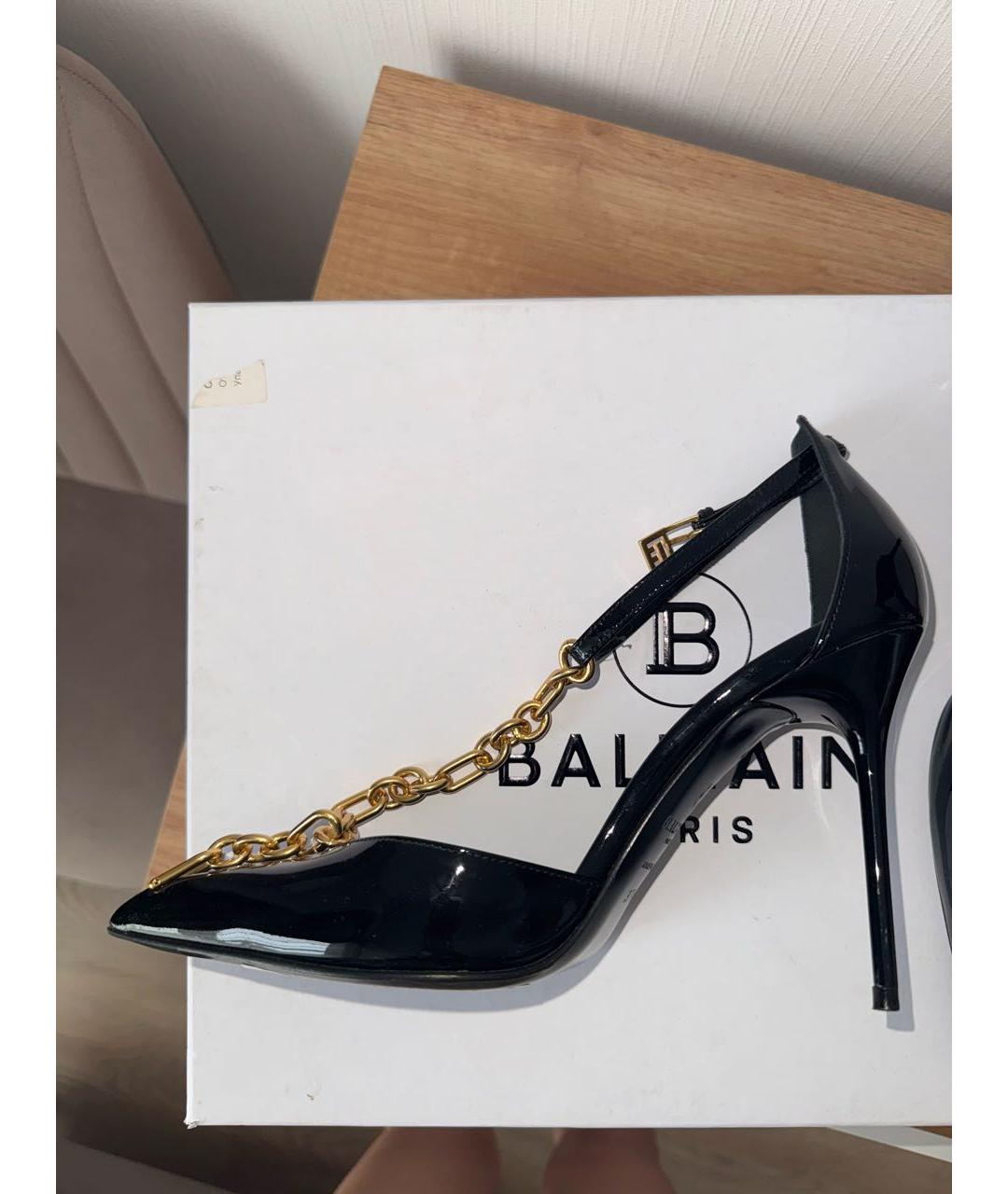 BALMAIN Черные кожаные туфли, фото 8