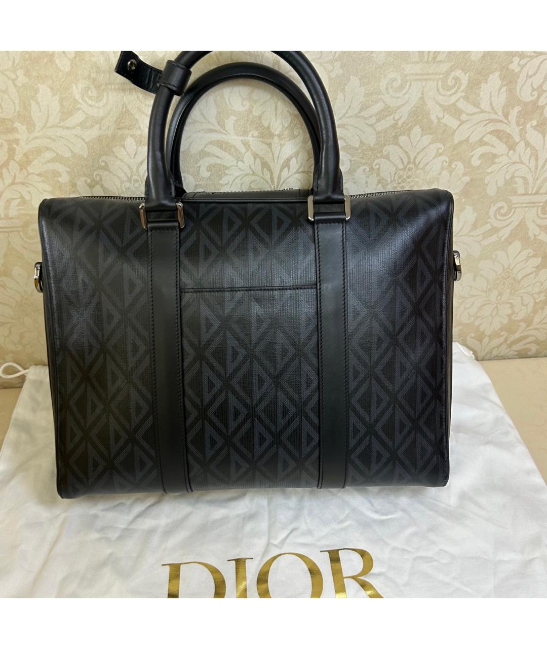 CHRISTIAN DIOR Черная сумка тоут из искусственной кожи, фото 2