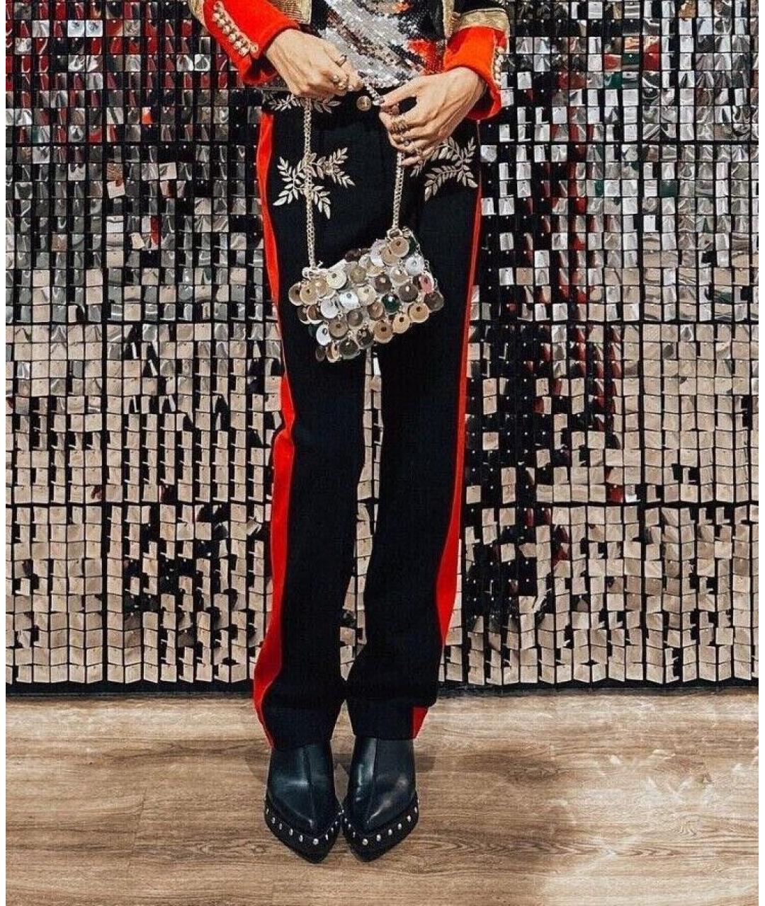 PACO RABANNE Черные шерстяные прямые брюки, фото 6