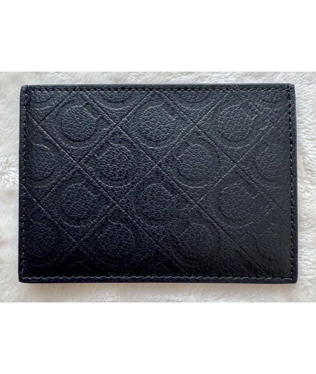 FERRAGAMO Черный кожаный кардхолдер, фото 2