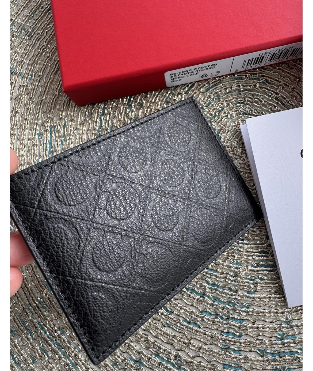 FERRAGAMO Черный кожаный кардхолдер, фото 4