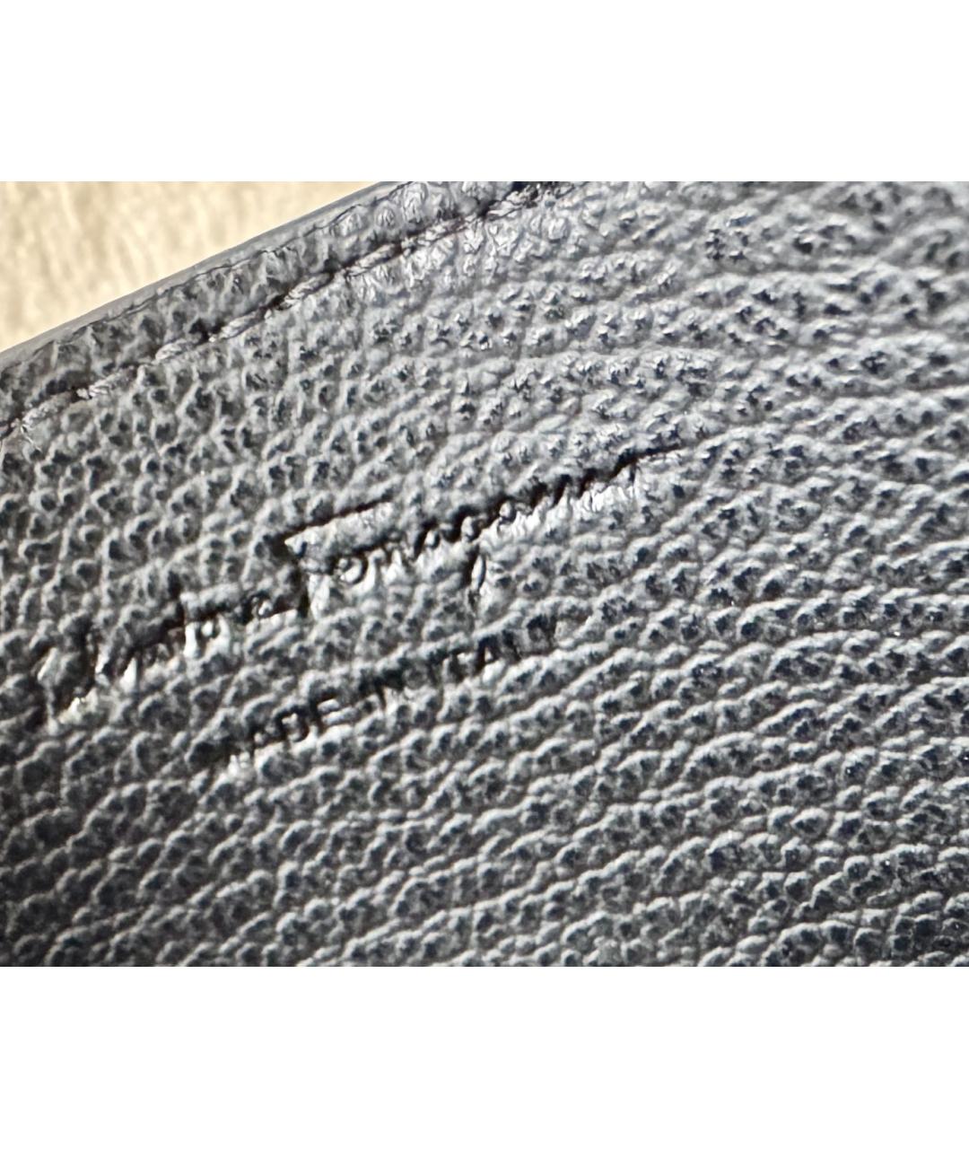 FERRAGAMO Черный кожаный кардхолдер, фото 6