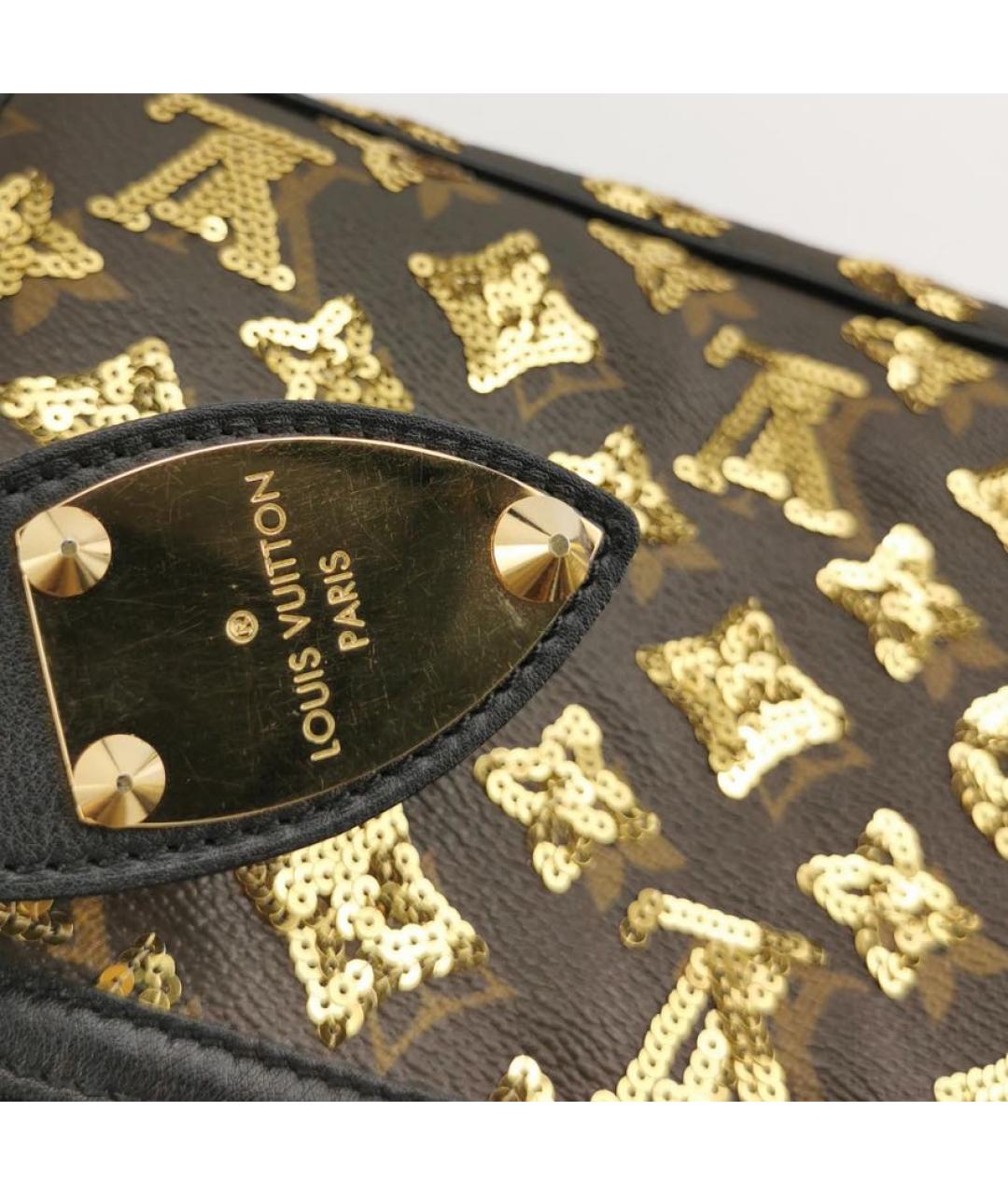 LOUIS VUITTON Золотая кожаная сумка с короткими ручками, фото 7