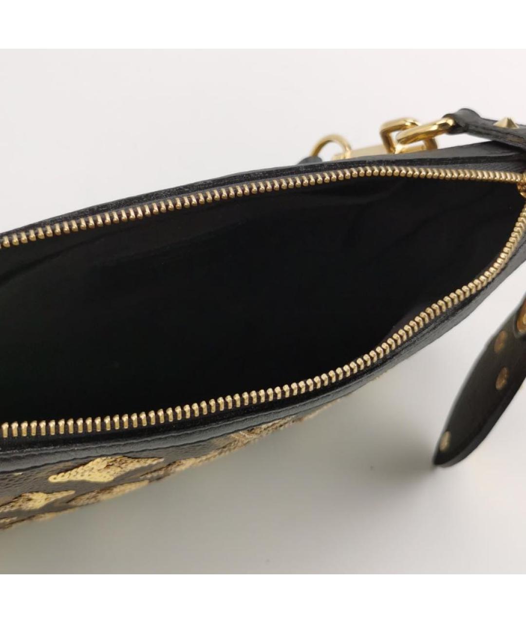 LOUIS VUITTON Золотая кожаная сумка с короткими ручками, фото 5