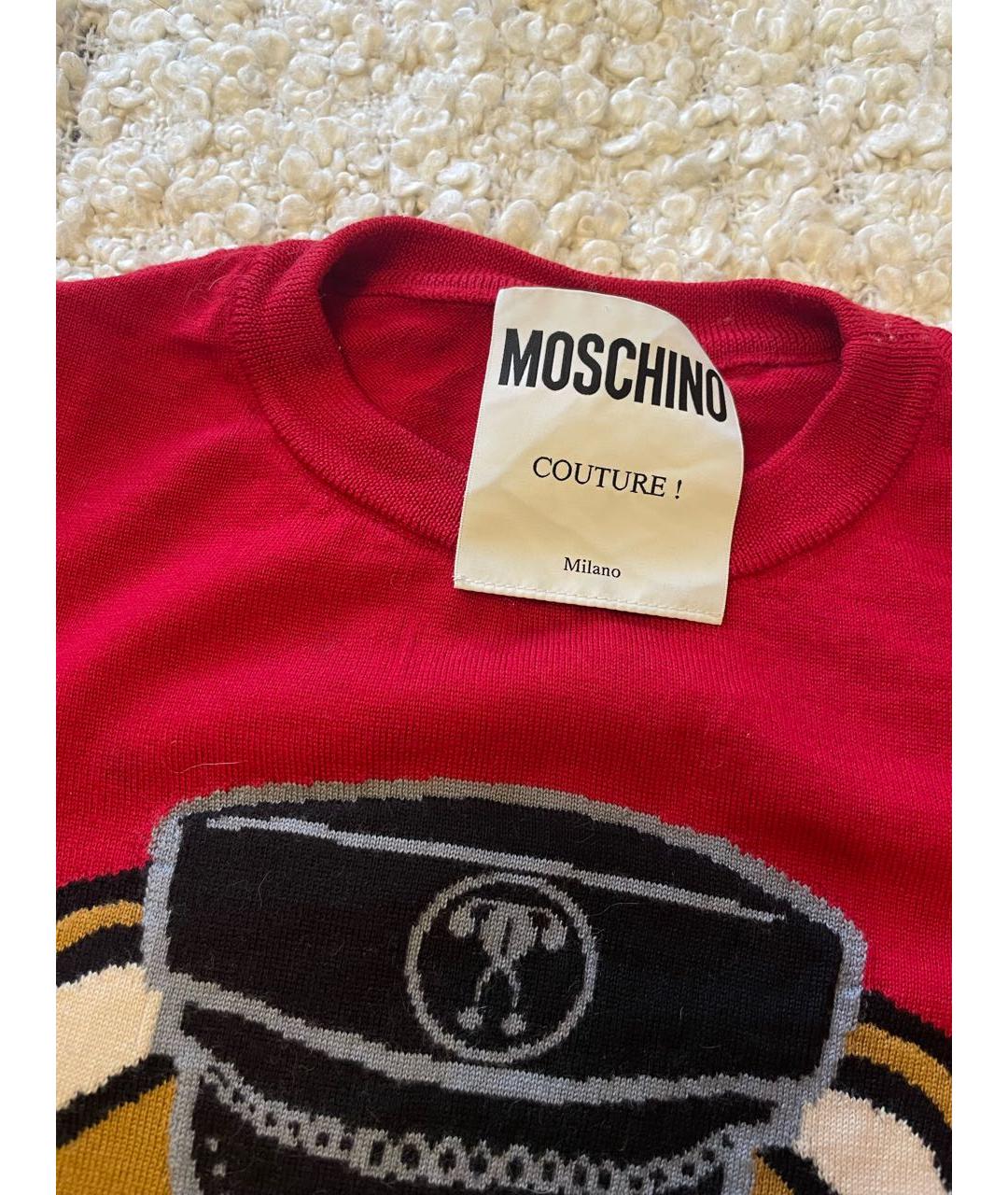 MOSCHINO Бордовый шерстяной джемпер / свитер, фото 2