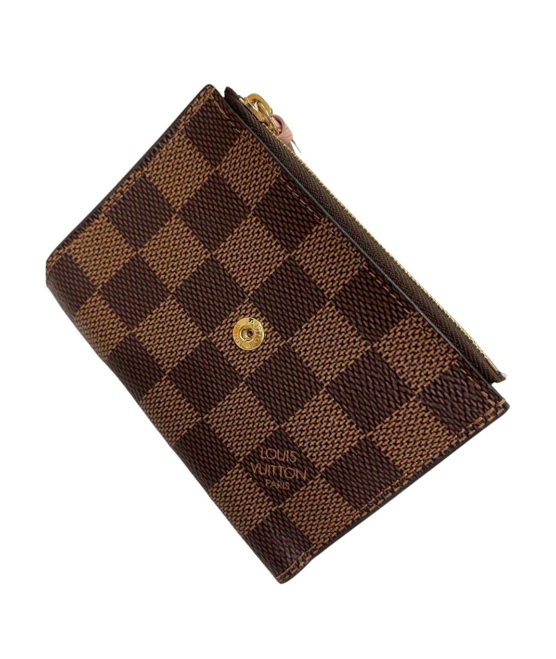 LOUIS VUITTON Коричневый кожаный кошелек, фото 4
