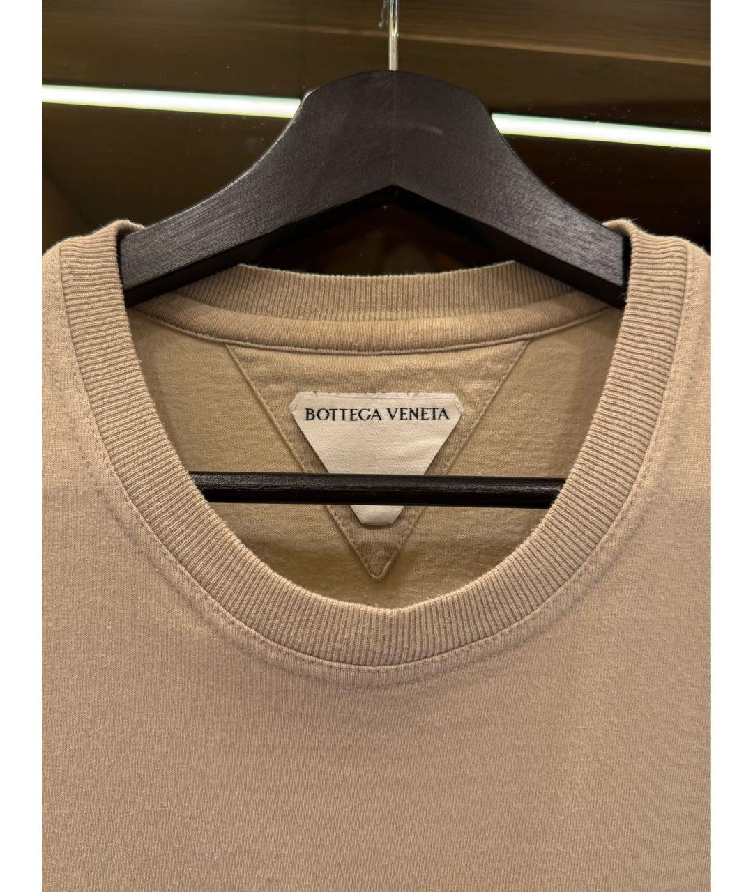 BOTTEGA VENETA Бежевая хлопковая футболка, фото 3