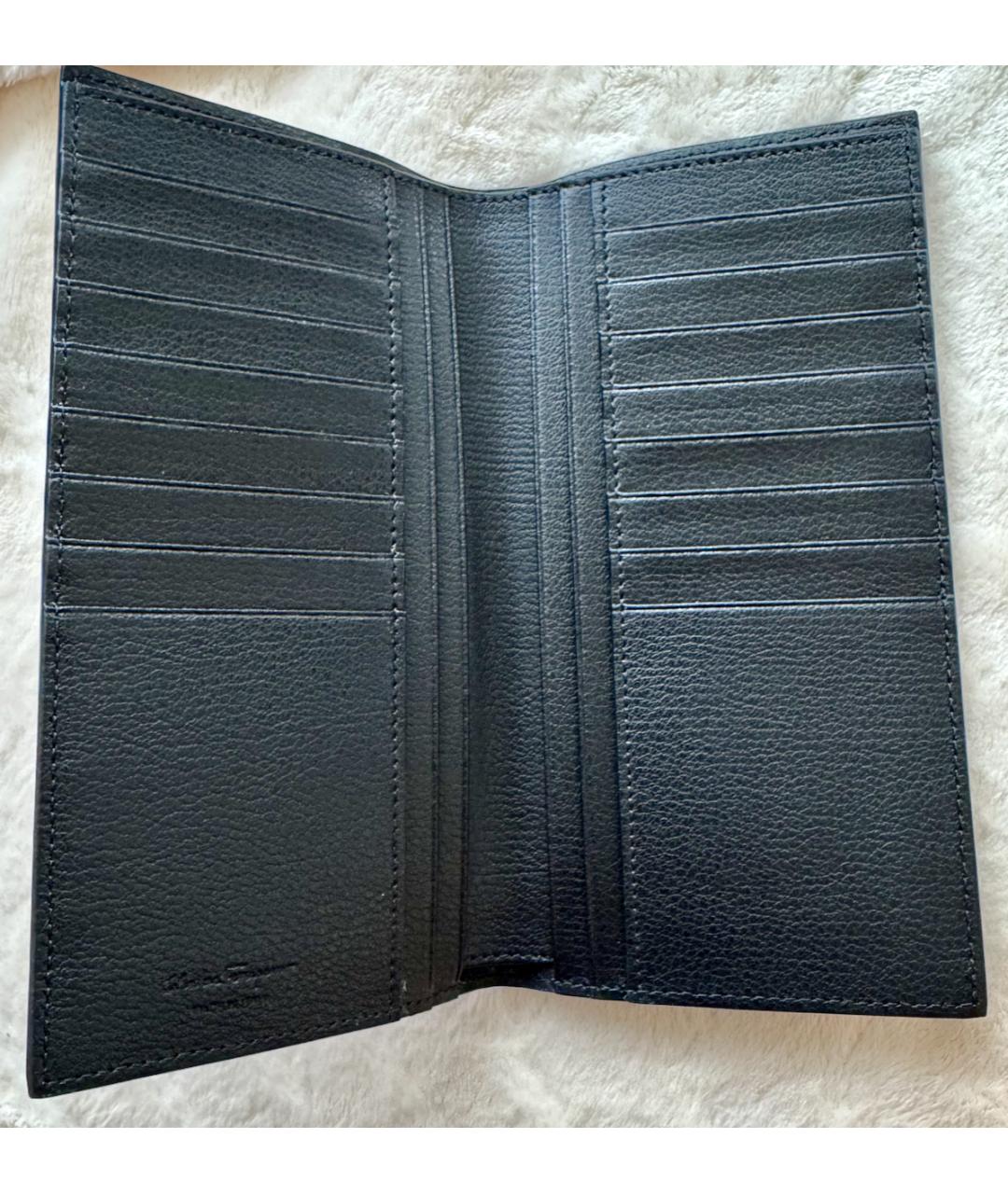 FERRAGAMO Черный кожаный кошелек, фото 3