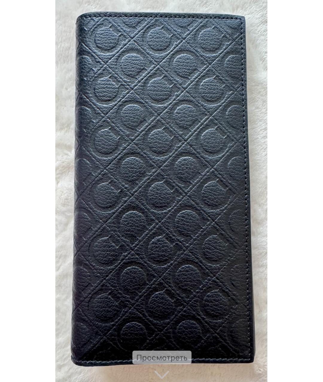 FERRAGAMO Черный кожаный кошелек, фото 2