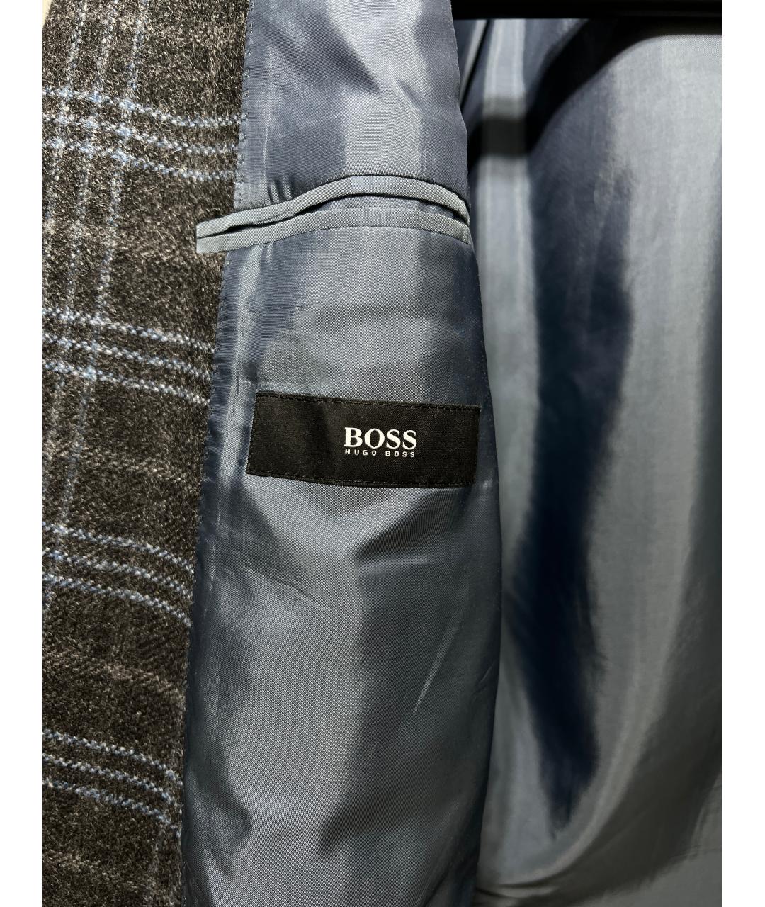 HUGO BOSS Серый шерстяной пиджак, фото 5