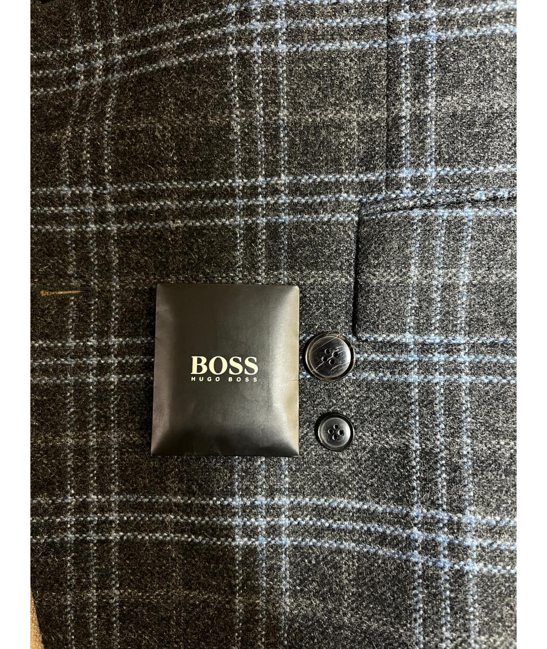HUGO BOSS Серый шерстяной пиджак, фото 8
