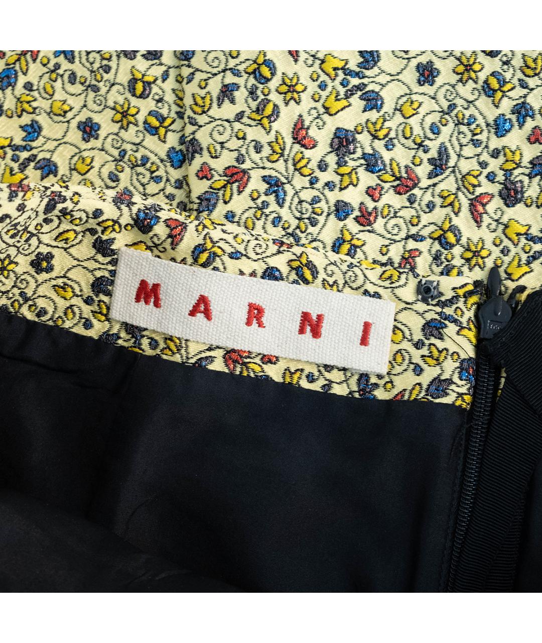 MARNI Желтая полиэстеровая юбка миди, фото 3