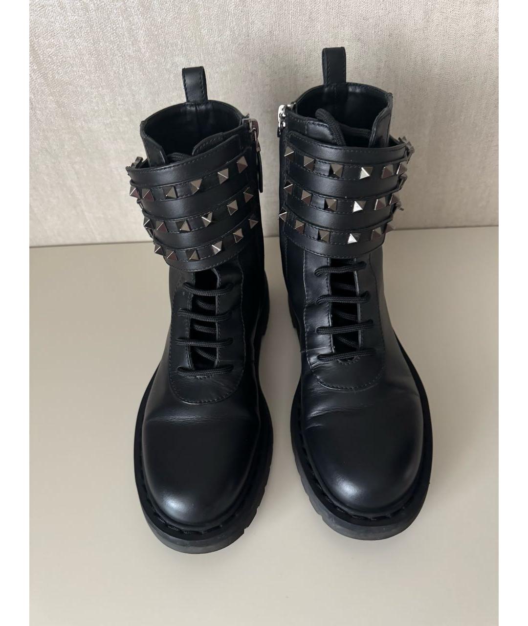 VALENTINO Черные кожаные ботинки, фото 2